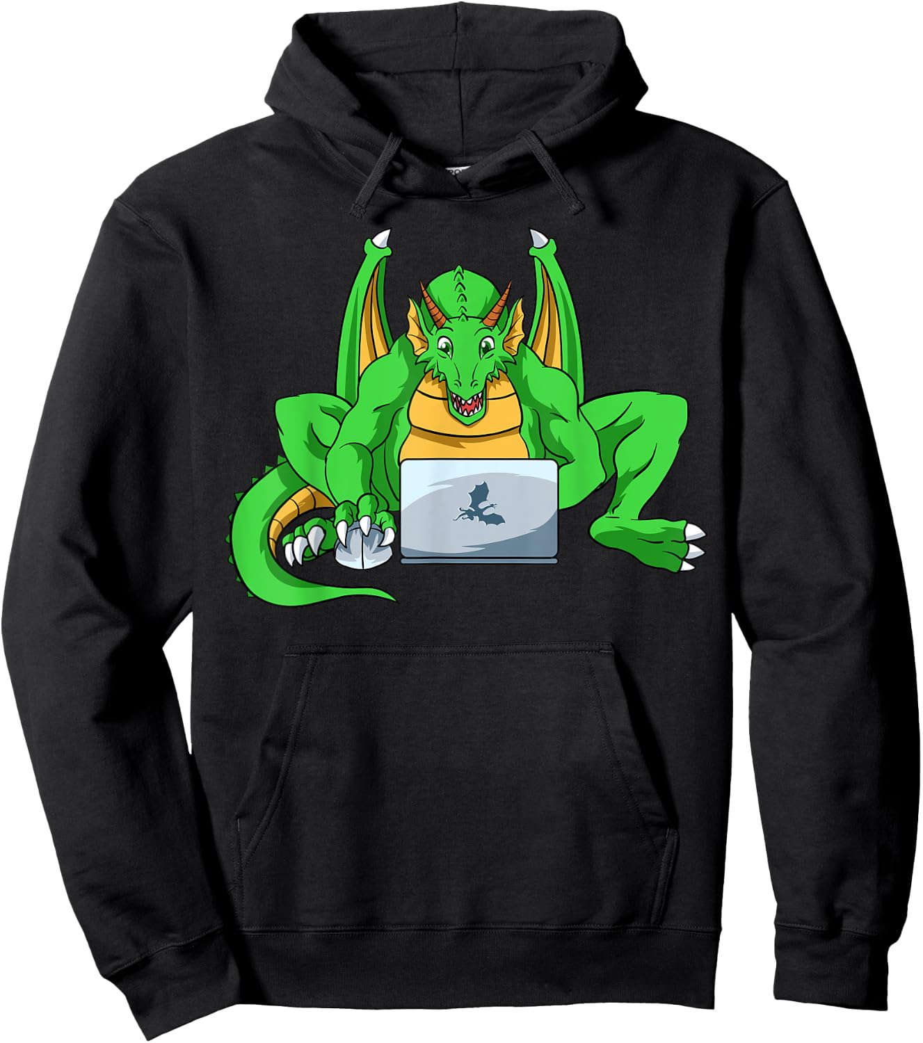 Funny Dragon Winged Flying Fire Breathing Mythical Creature Hoodie - Hoodie | Black