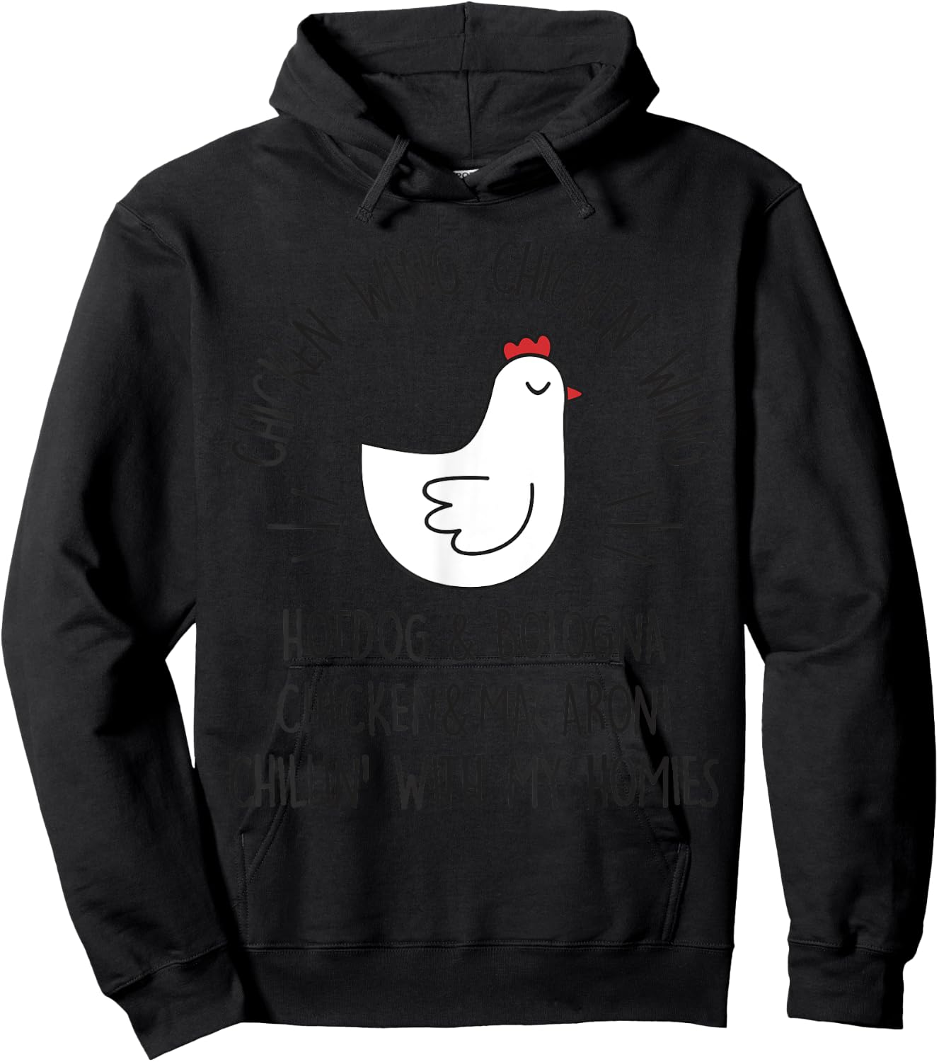 Viral Chicken Wing Chicken Wing Hot Dog & Bologna Song Lyric Hoodie - Hoodie | Black