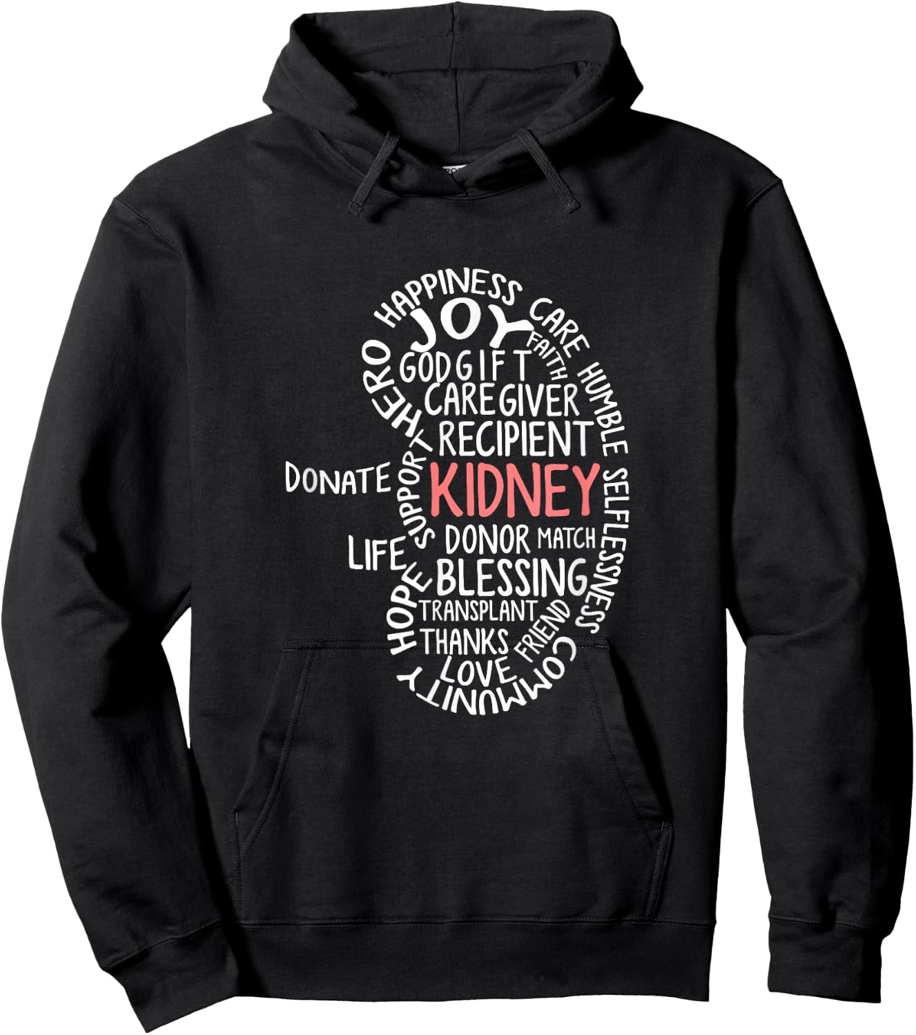 Kidney Organ Donor Get Well Soon Shirts -Adults Black Cotton 65% Polyester 35% Modern Short Sleeve Classic Fit Small Donor Awareness Hoodie - Hoodie | Black