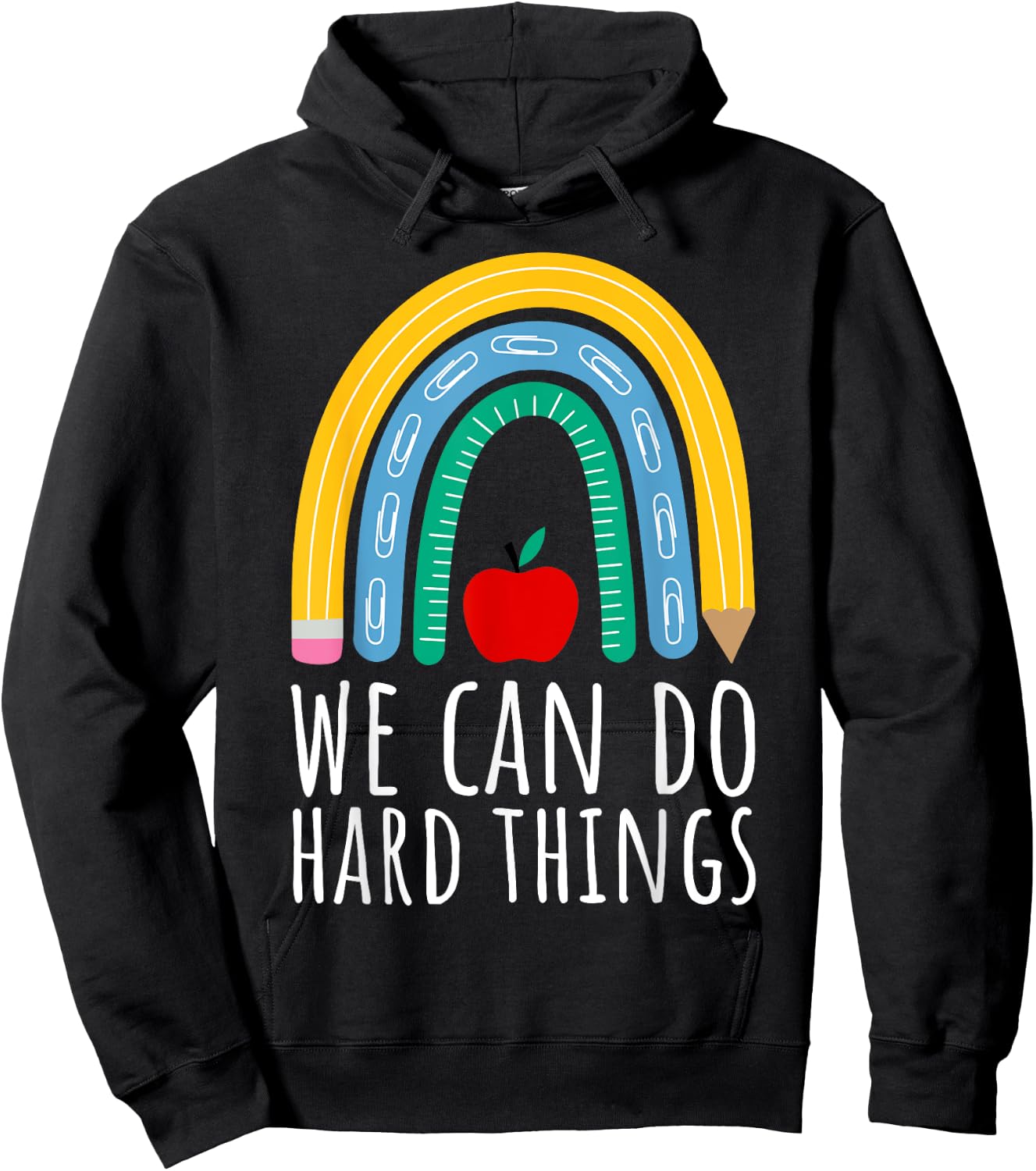 We Can Do Hard Things Motivational Teacher Back to School Women Girls Kids Hoodie - Hoodie | Black