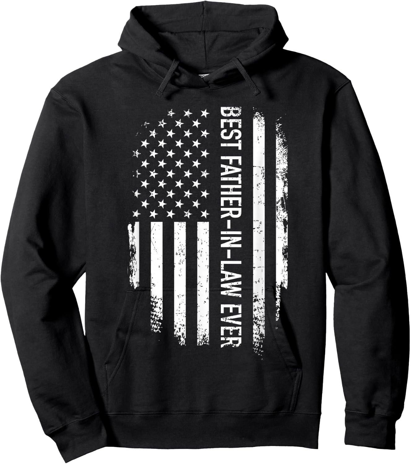 Best Father-in-Law Ever US American Vintage Flag Hoodie - Hoodie | Black
