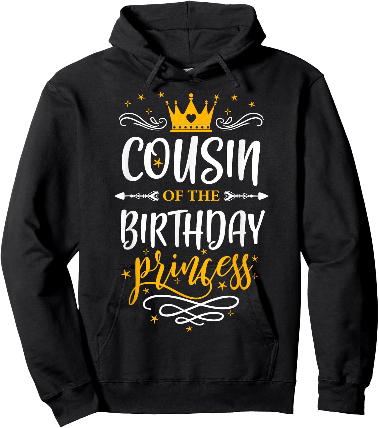 Cousin of The Birthday Princess Happy Birthday Party Hoodie - Hoodie | Black