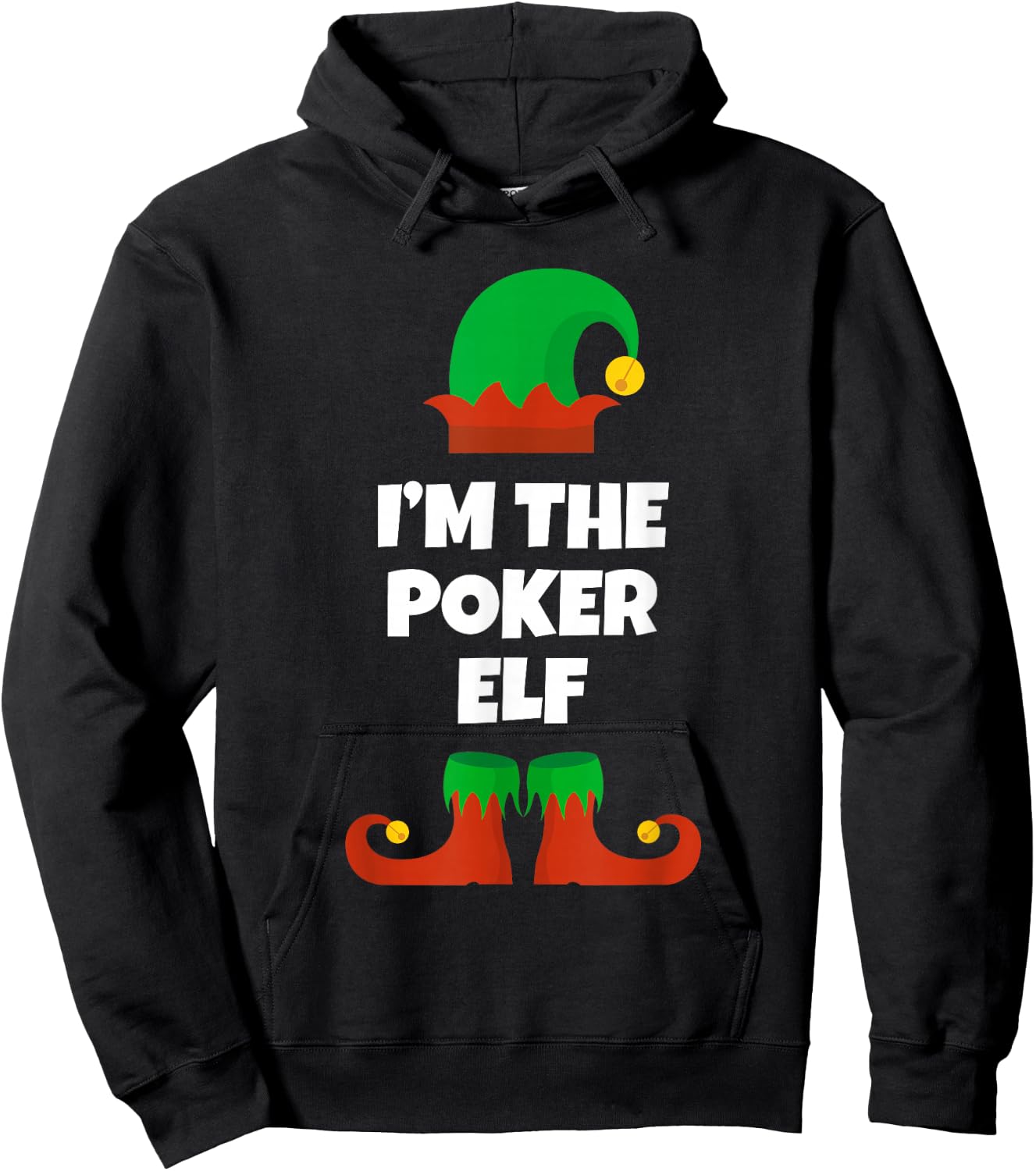 I'm The Poker Elf Family Pajama Christmas Funny Hoodie - Hoodie | Black
