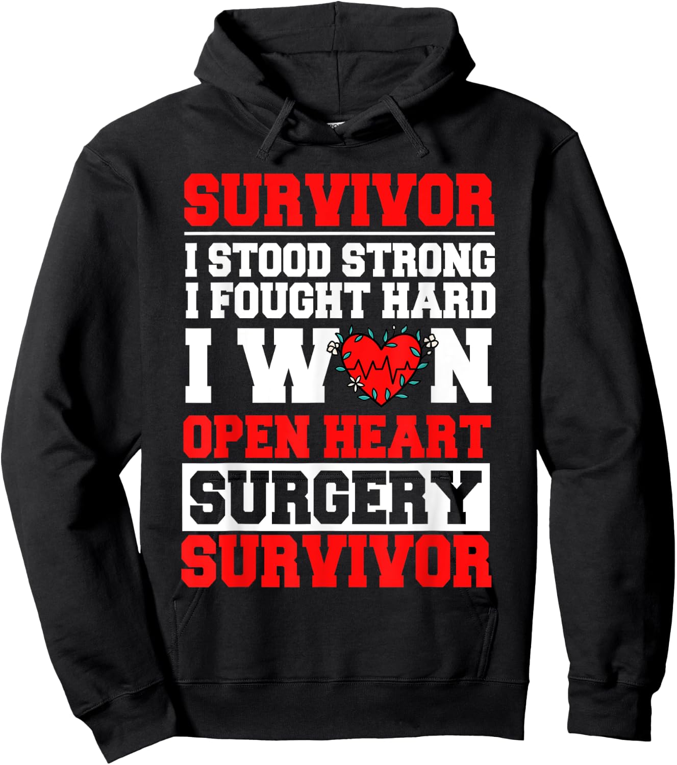 Open Heart Bypass Surgery Coronary Artery Patient Hoodie - Hoodie | Black