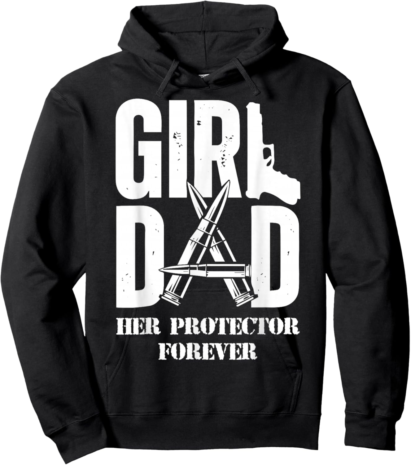Girl Dad Her Protector Forever - Father Of Girls Hoodie - Hoodie | Black