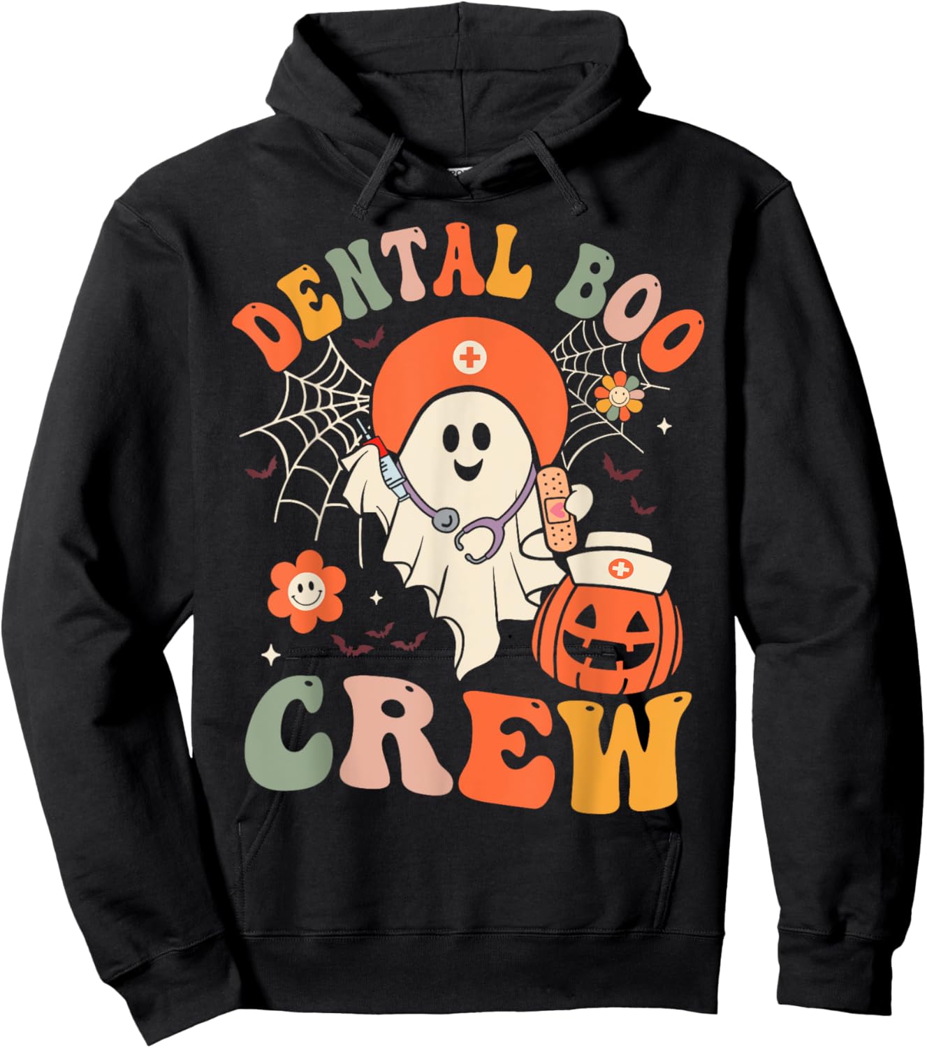 Dental Boo Crew Cute Dental Halloween Dentist Hoodie - Hoodie | Black