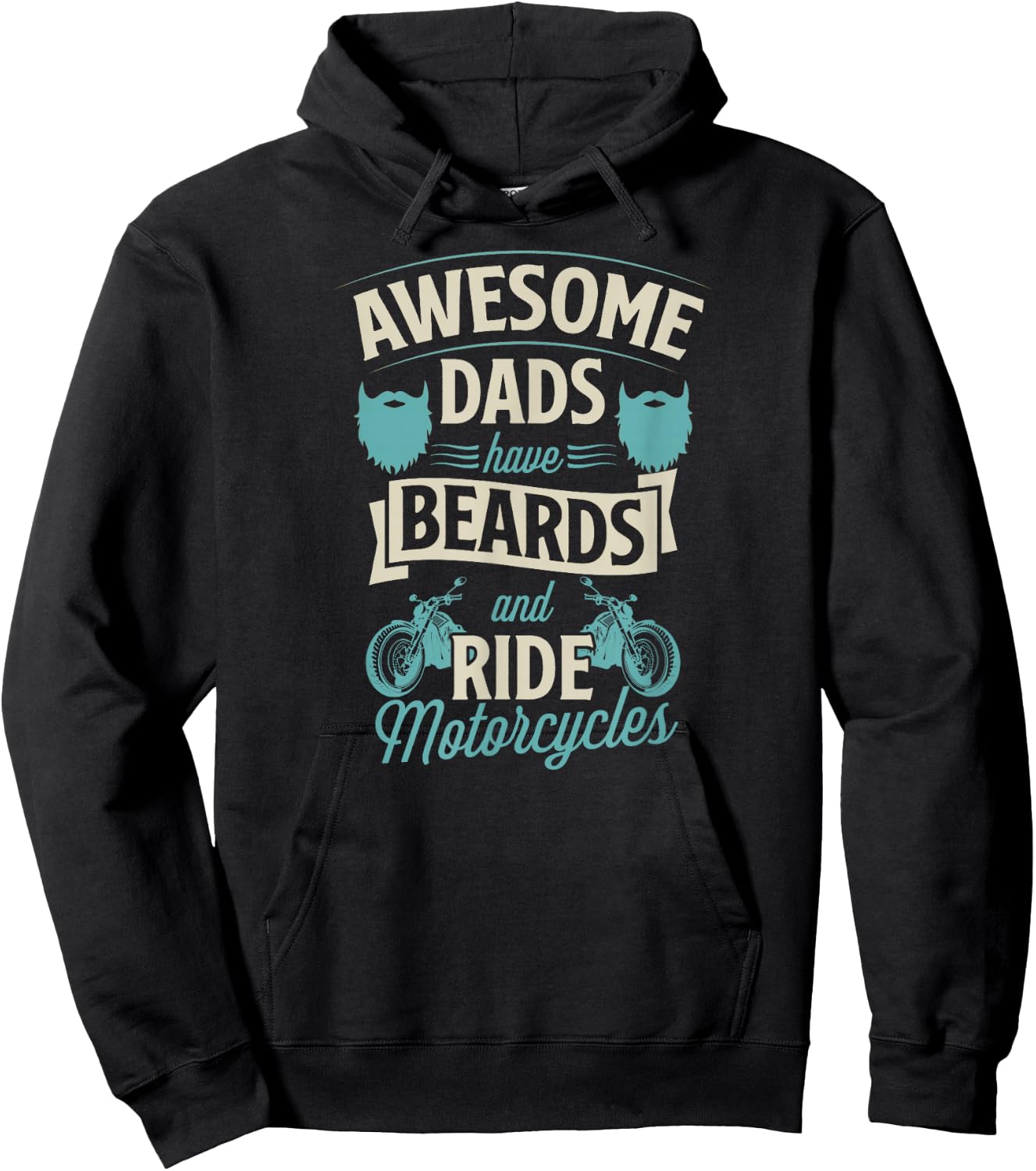 Awesome Dads Have Beards And Ride Motorcycles Best Biker Dad Hoodie - Hoodie | Black