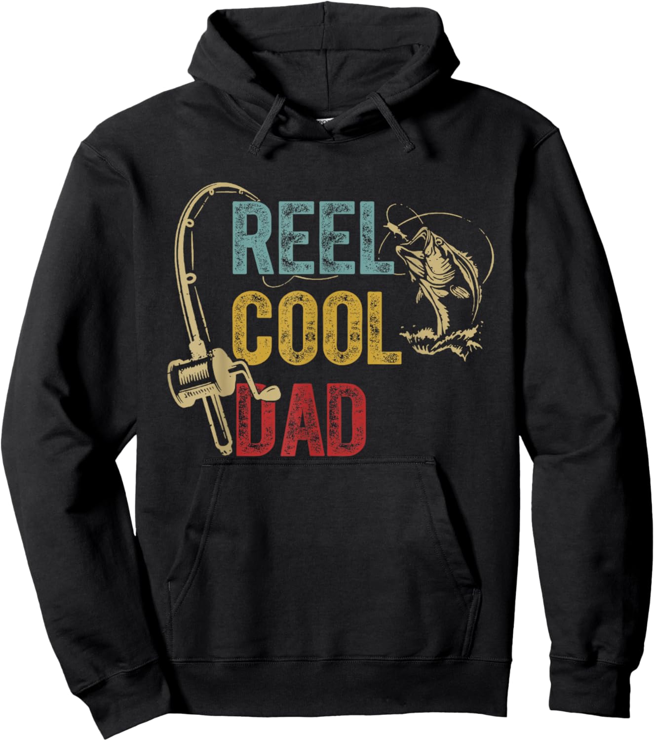 Reel Cool Dad Fishing Shirt Father's Day Fisherman Hoodie - Hoodie | Black
