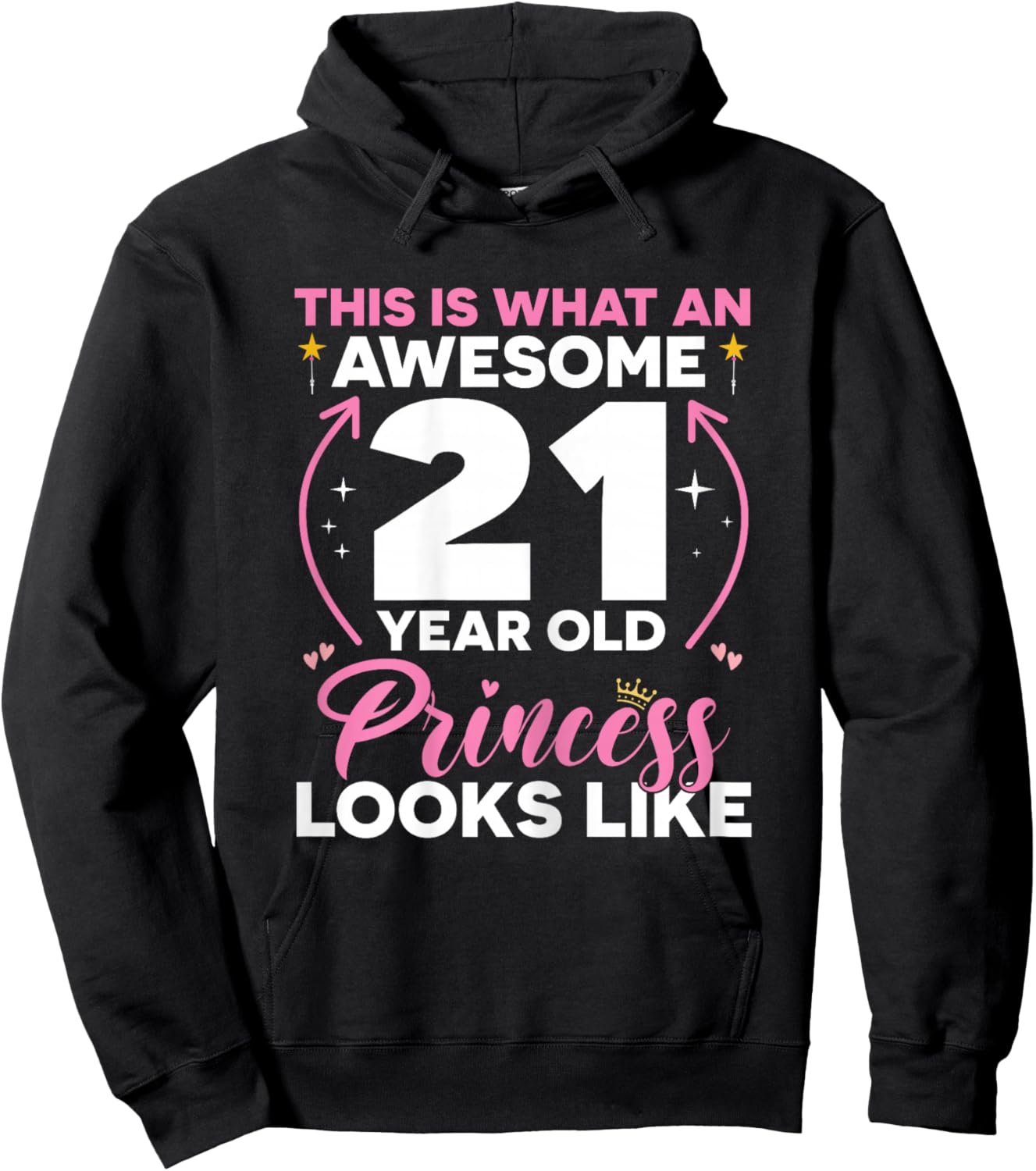 21 Birthday Decorations Women Girl Her BDay 21st Birthday Hoodie - Hoodie | Black