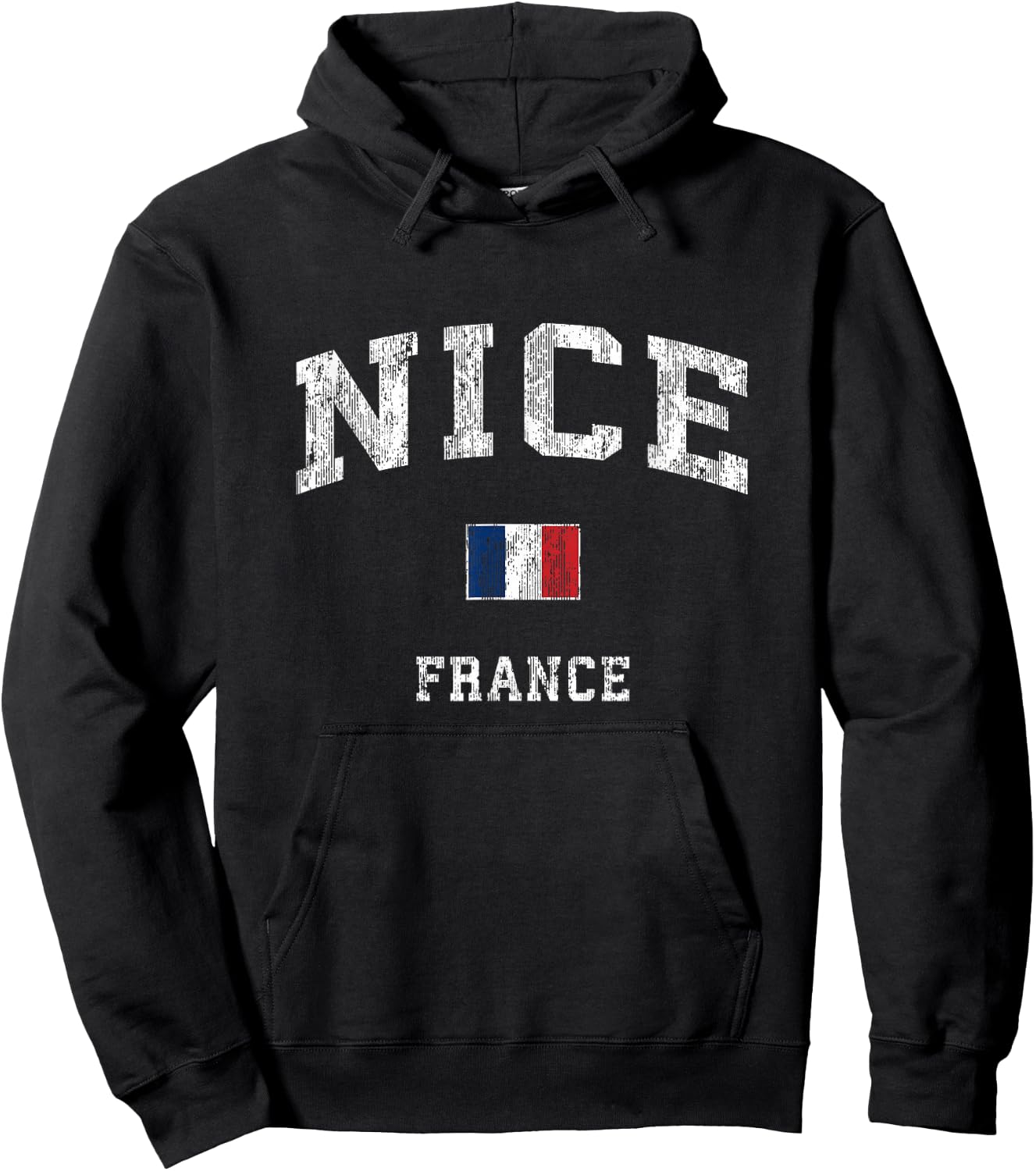 Nice France Vintage Athletic Sports Design Hoodie - Hoodie | Black