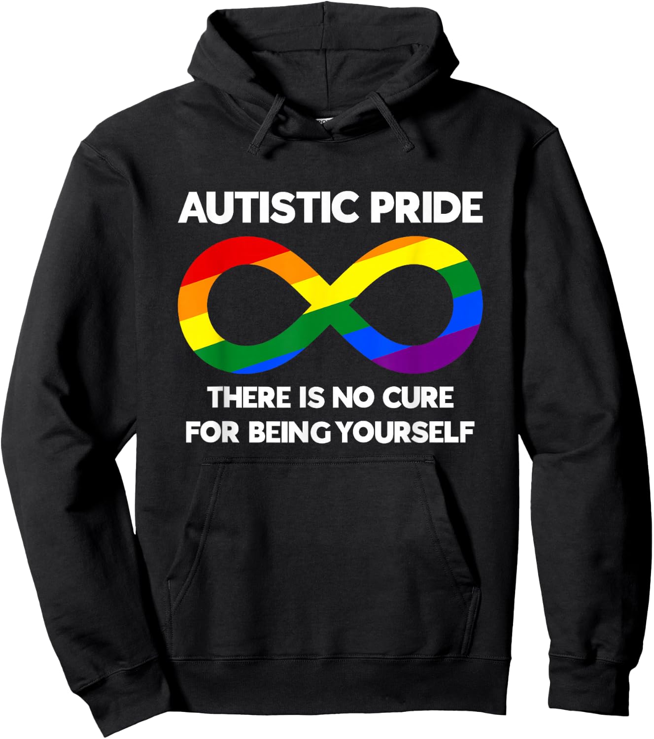 Autistic Pride - Autism Awareness - Rainbow Infinity Symbol Hoodie - Hoodie | Black