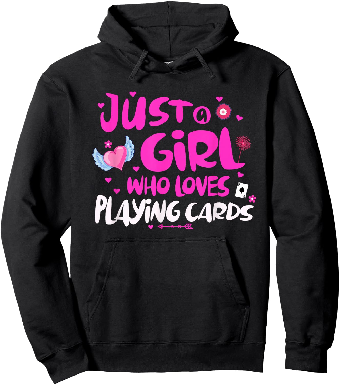 Just a Girl Who Loves Playing Cards Hoodie - Hoodie | Black