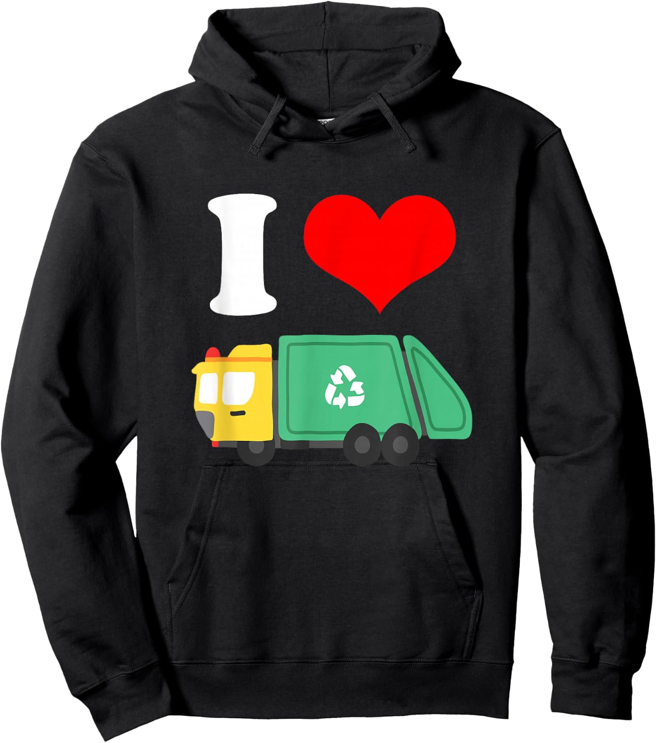 I Love Trash Garbage Trucks Hoodie - Hoodie | Black