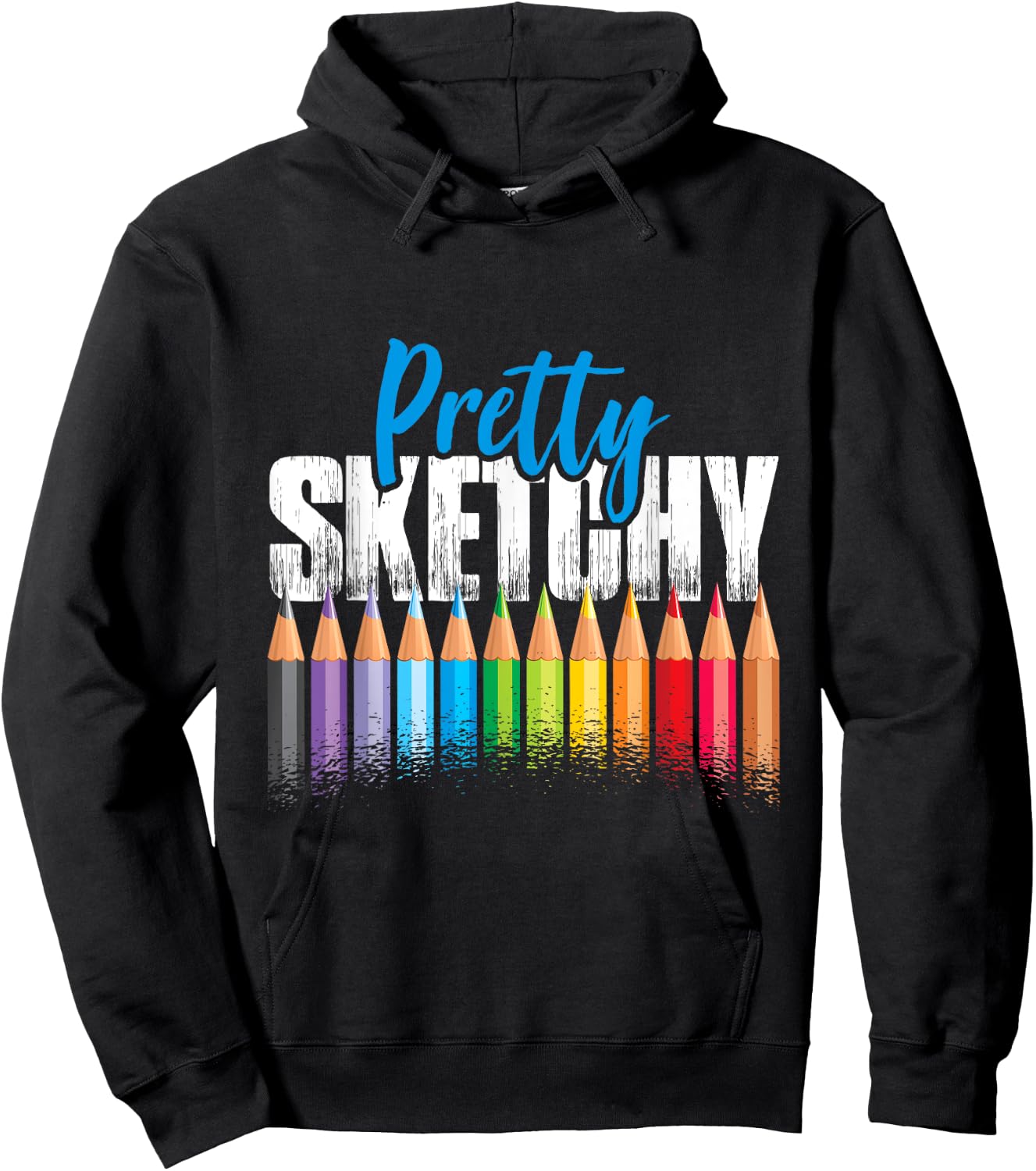 Pretty Sketchy Art Hoodie - Hoodie | Black
