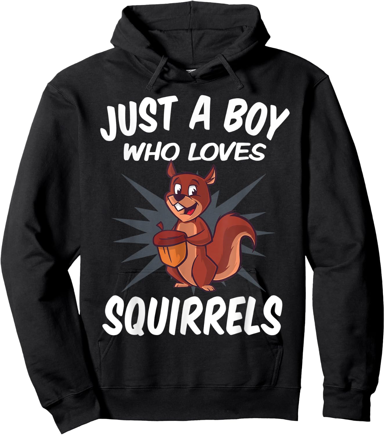 Just A Boy Who Loves Squirrels – Funny Squirrel Hoodie - Hoodie | Black