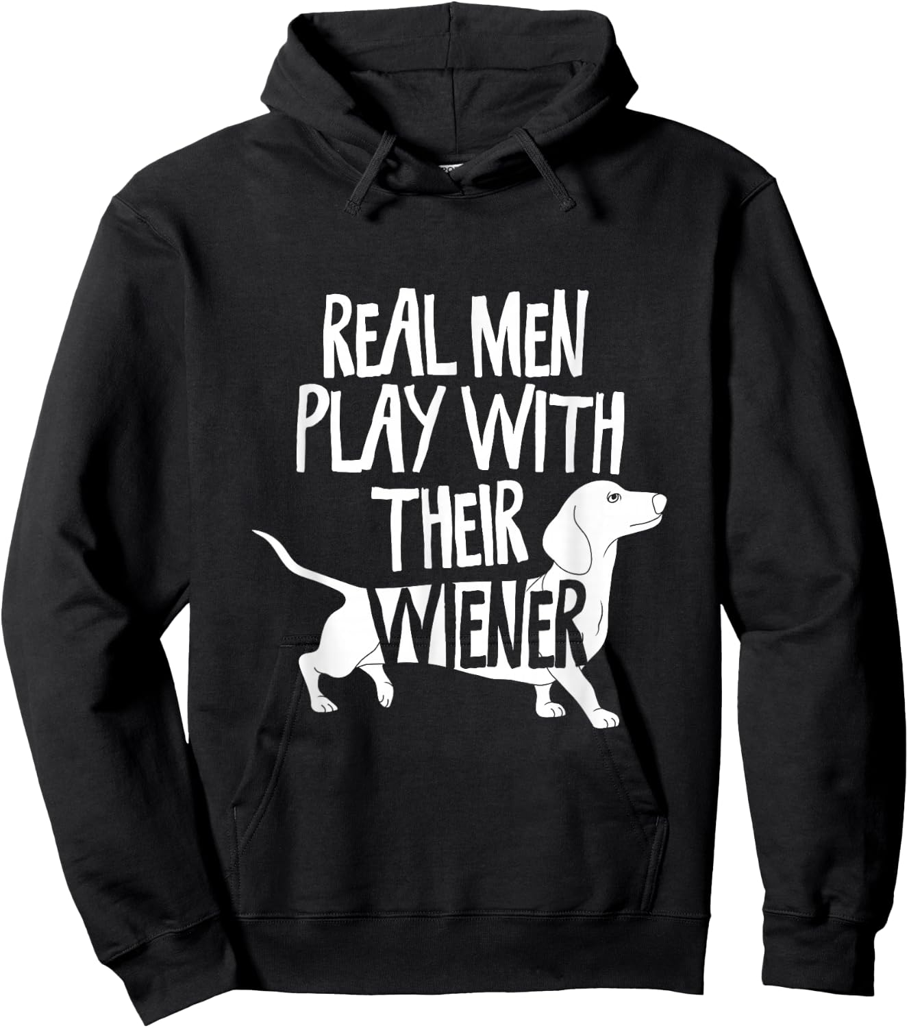 Real Men Play With Their Viennese I Dachshund Wine Dog Hoodie - Hoodie | Black