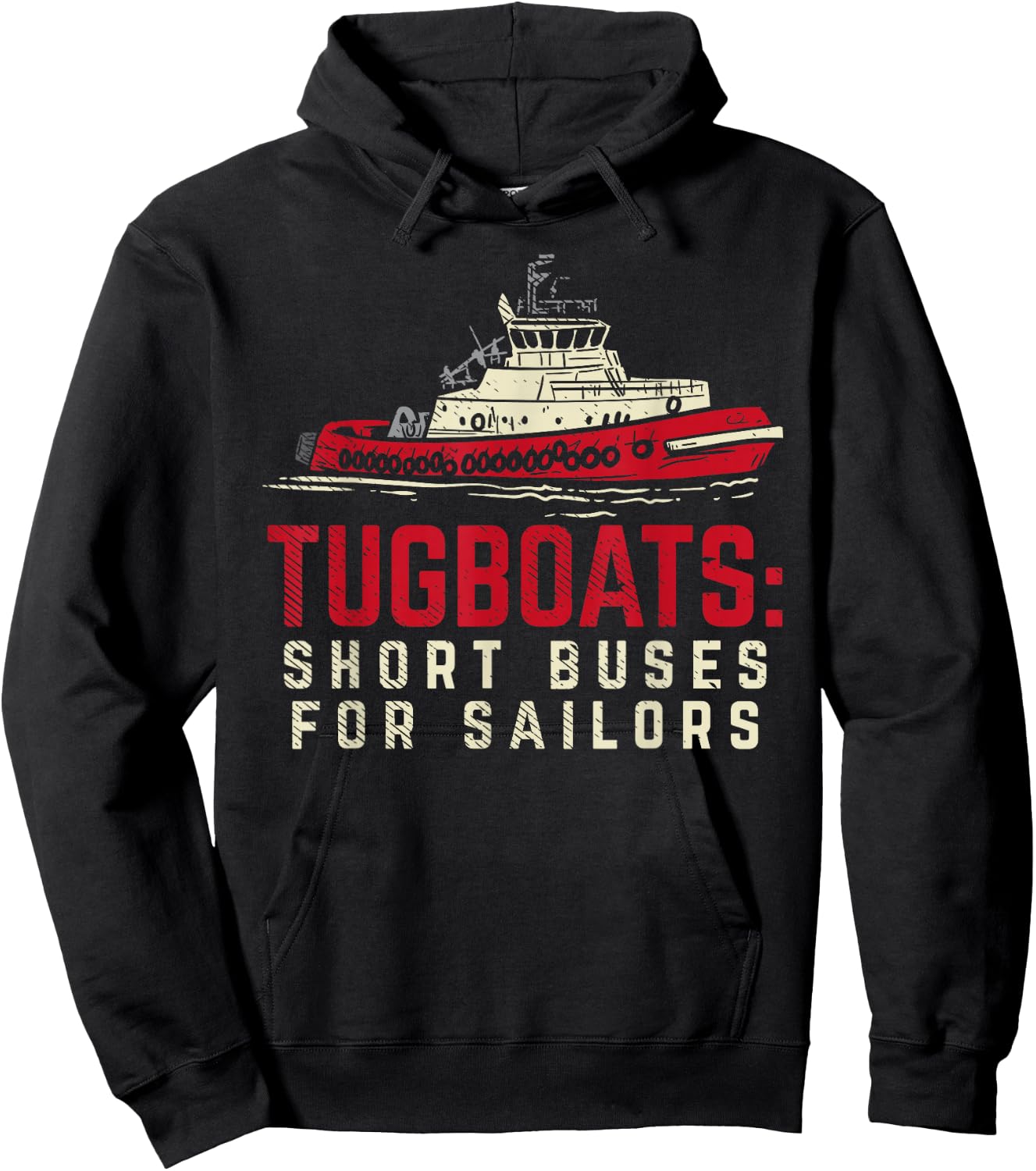 Tugboats Buses For Sailors Funny Tugboat Captain Hoodie - Hoodie | Black