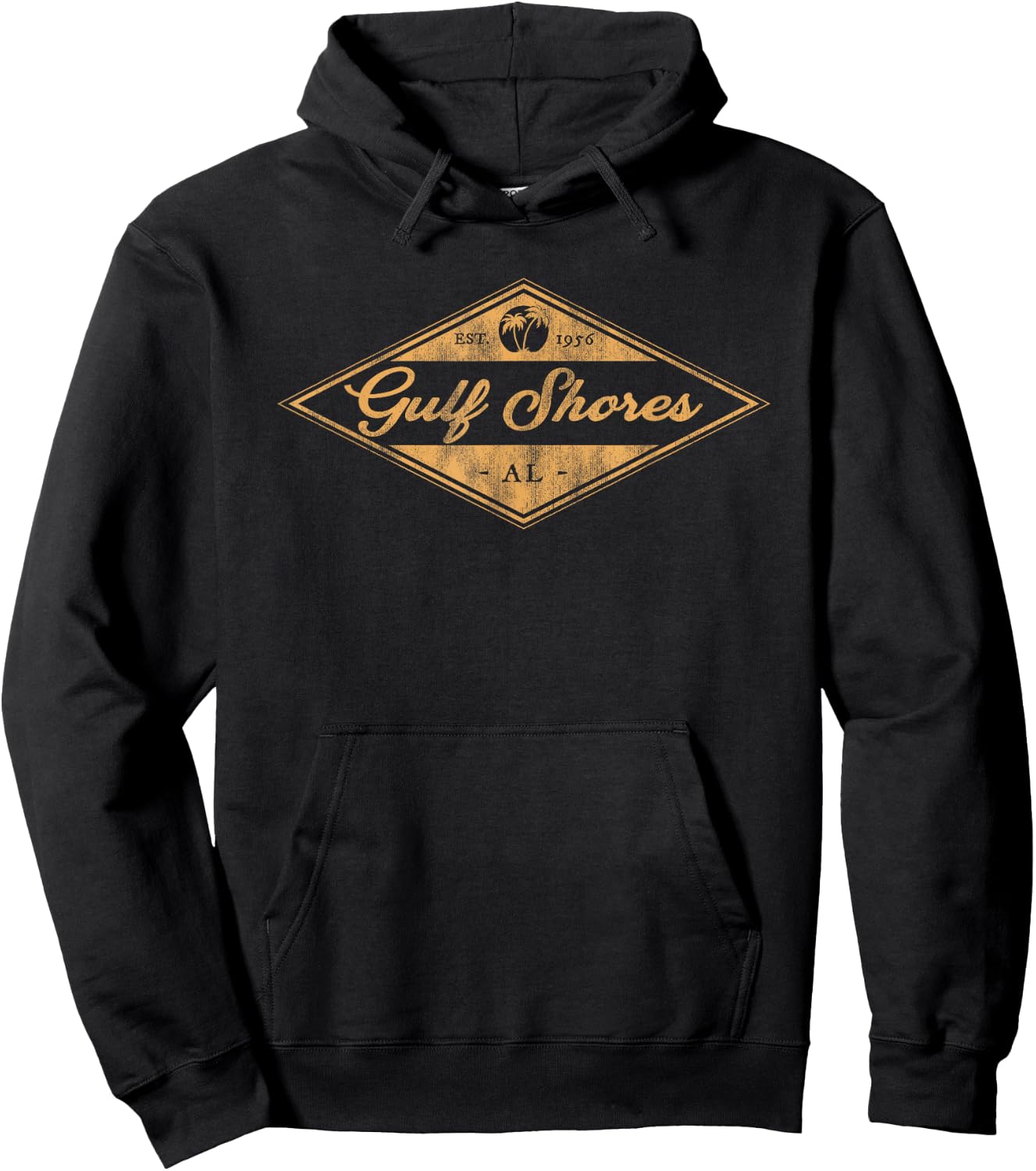 Gulf Shores Alabama Souvenir Vintage Badge Hoodie - Hoodie | Black