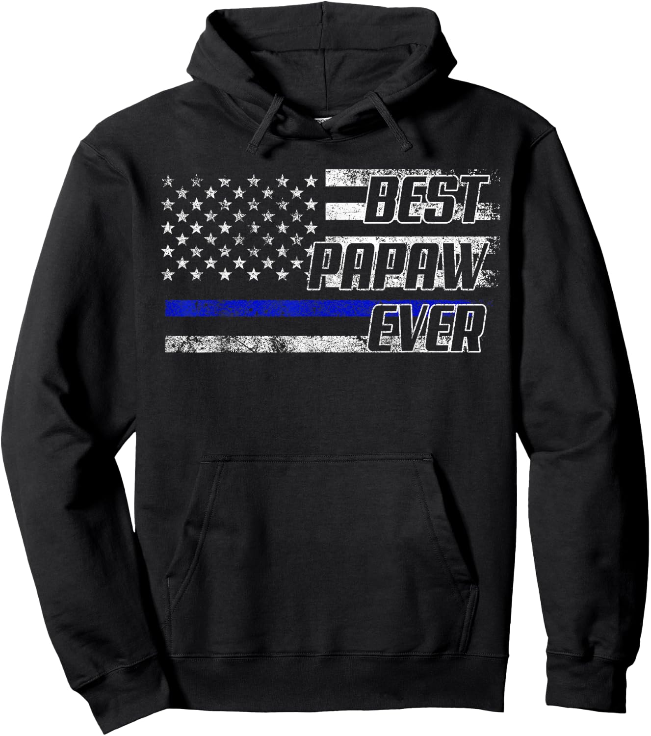 Cop Police Papaw American Flag Father's Day Hoodie - Hoodie | Black