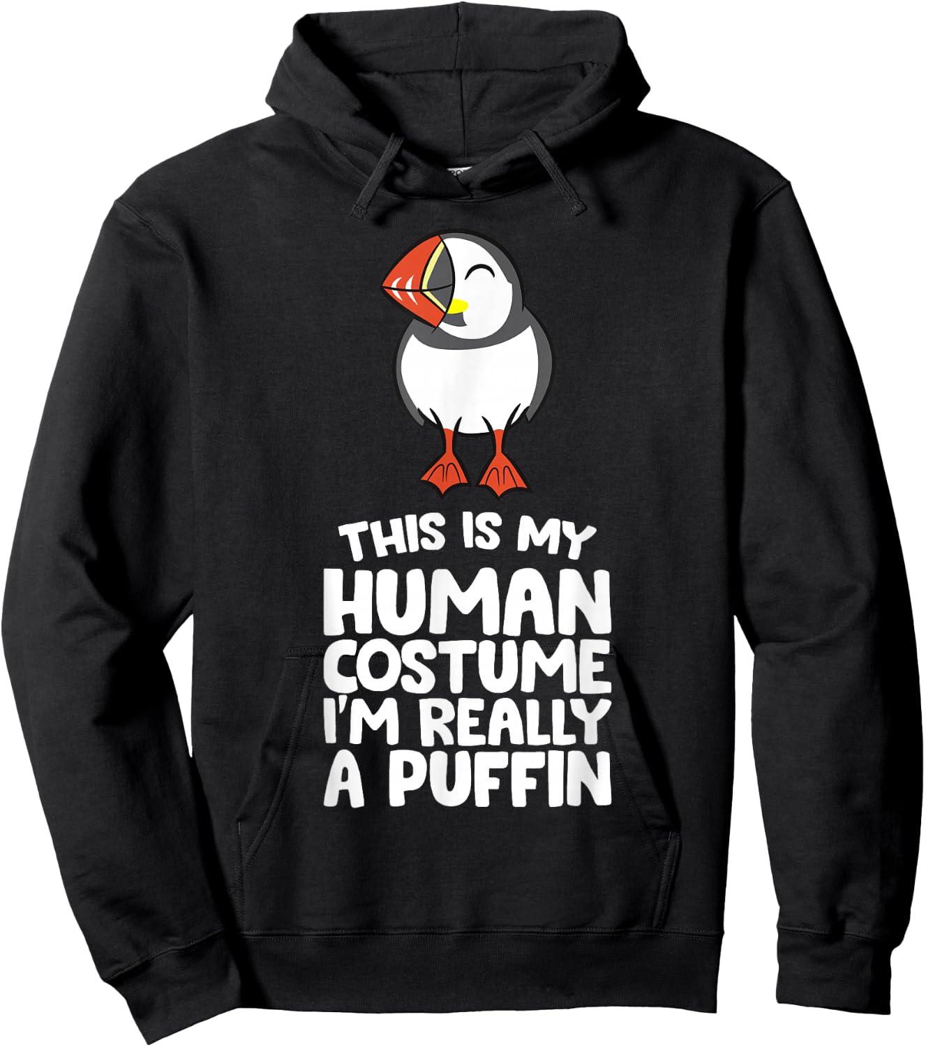 This Is My Human Costume I'm Really A Puffin Hoodie - Hoodie | Black