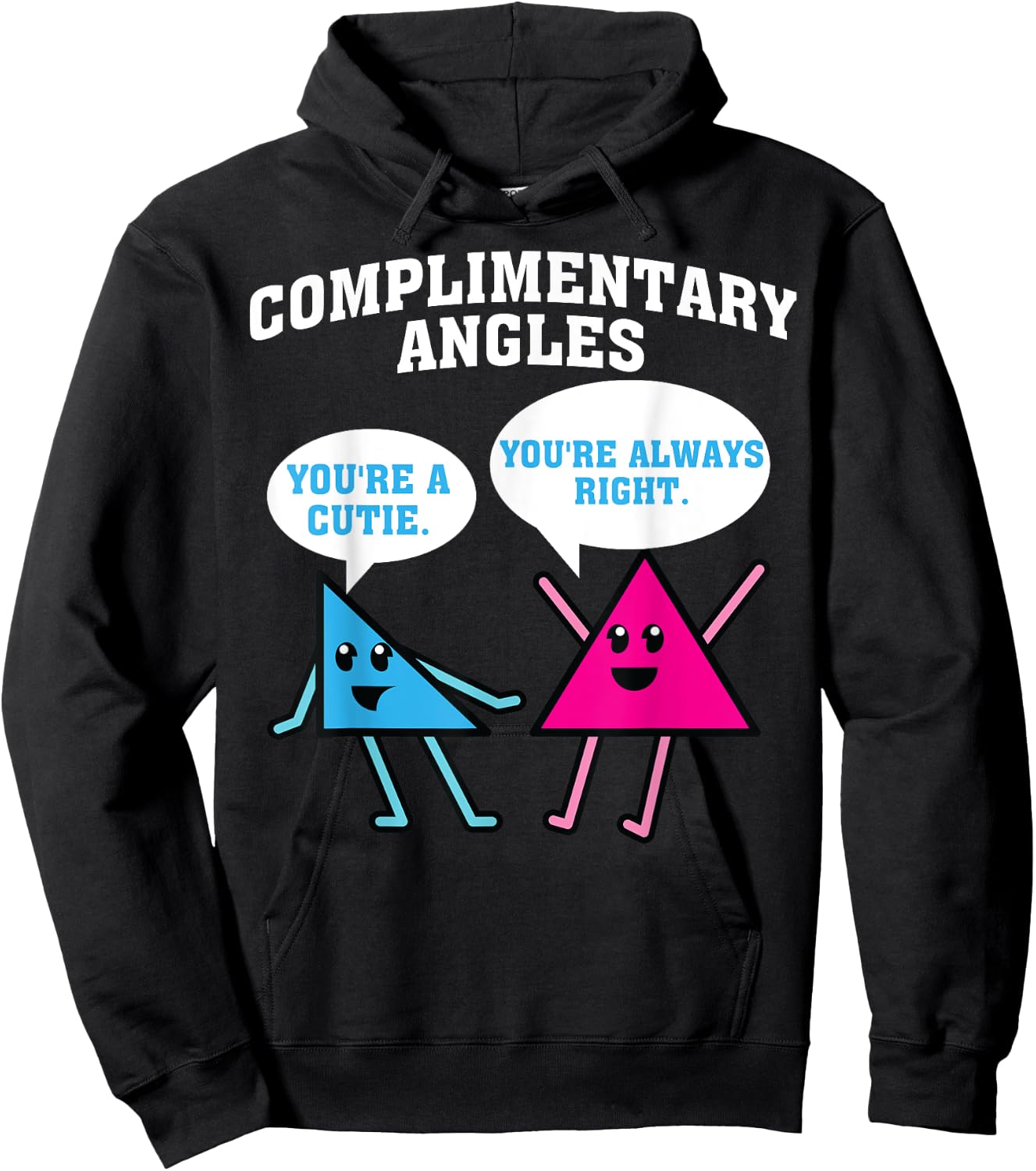 Funny Right Acute Triangle Math Teacher Gift Cool Geometry Women Girls Kids Hoodie - Hoodie | Black