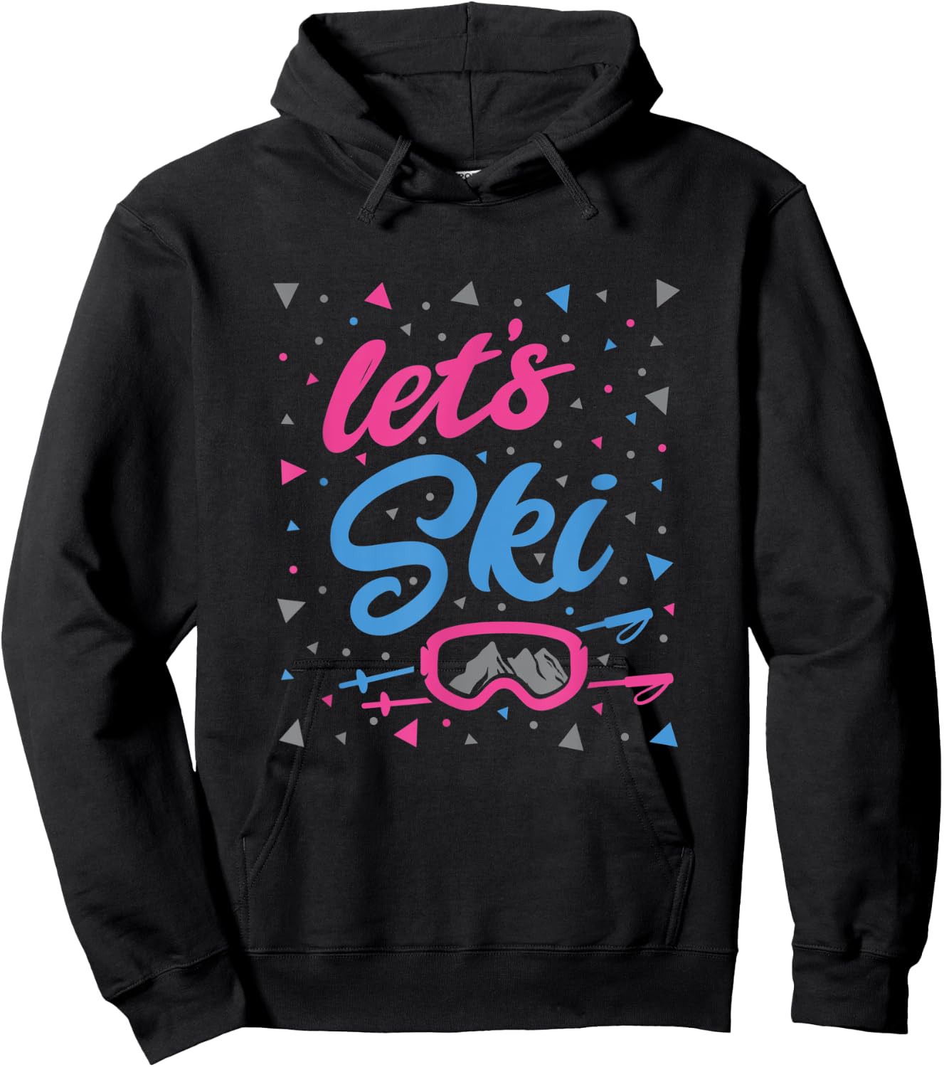 Retro 80's Skiing graphic Snowboarding Lodge wear shirt Hoodie - Hoodie | Black