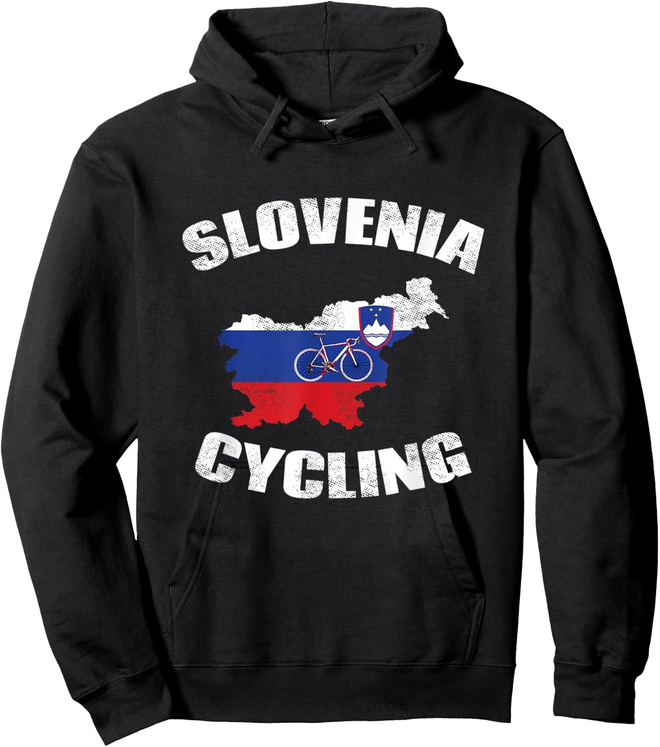 Slovenia Cycling Slovenian Road Cyclist Bicycle Flag Gift Hoodie - Hoodie | Black