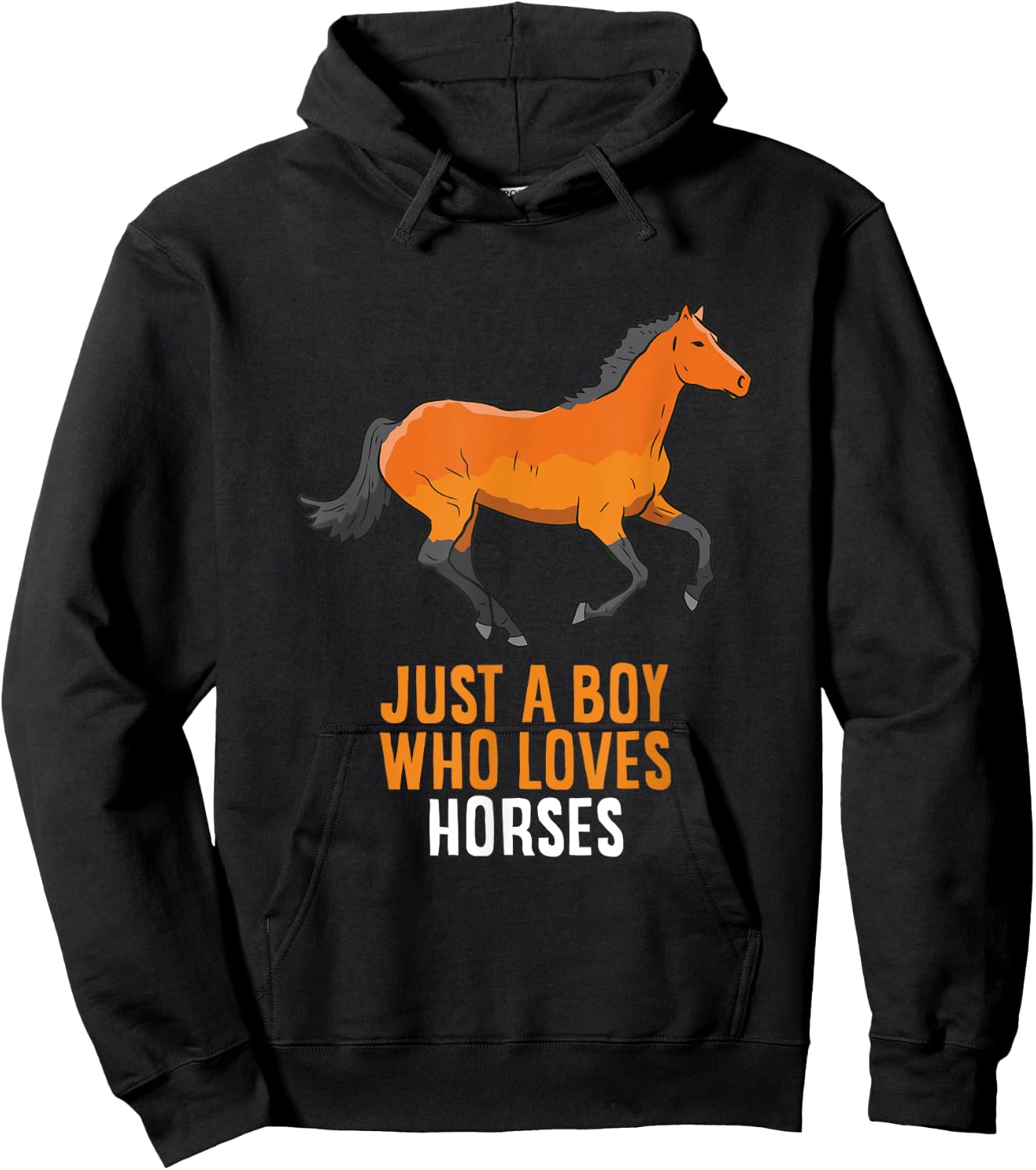 Horse Boy Just A Boy Who Loves Horses Hoodie - Hoodie | Black