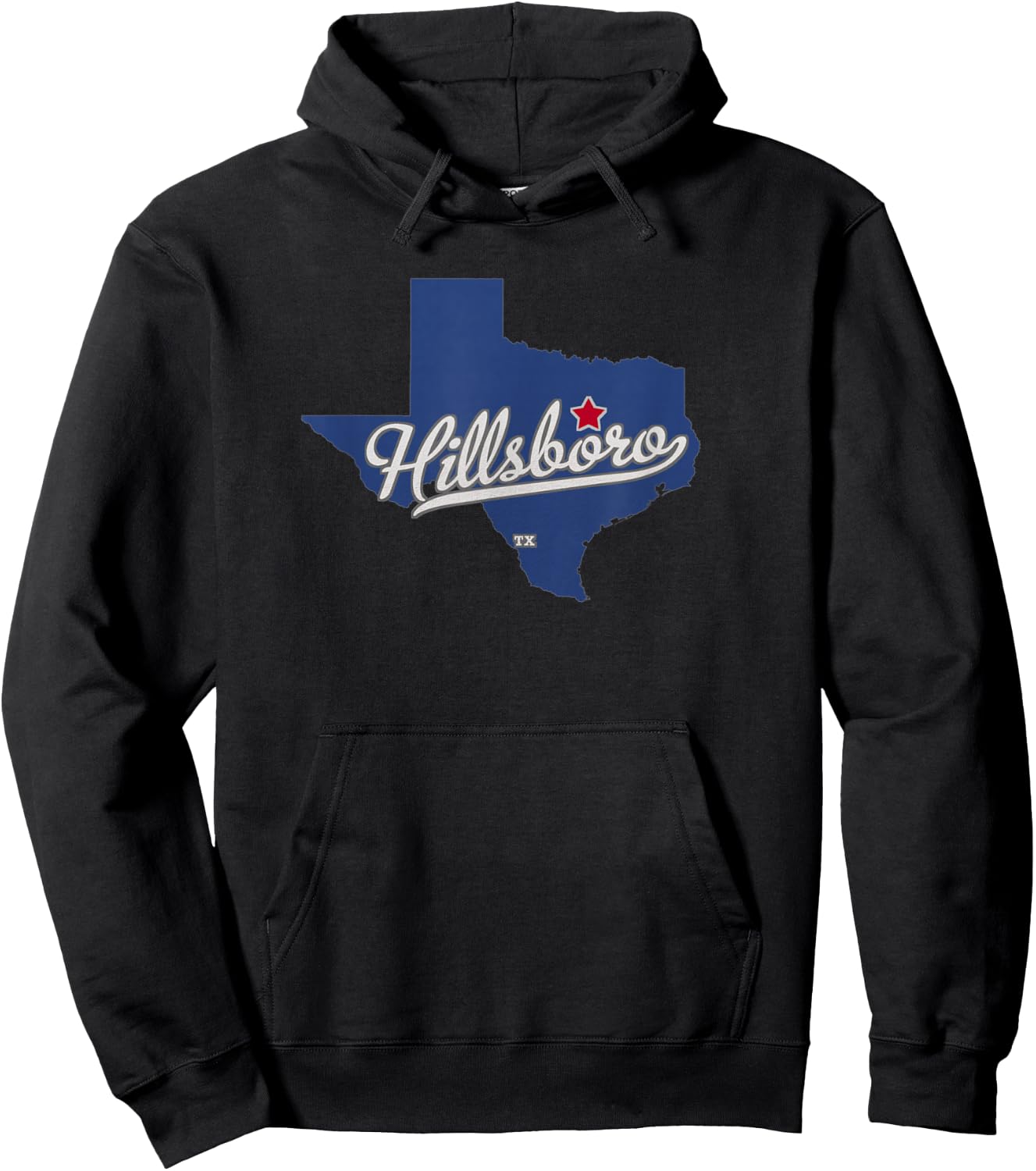 Hillsboro Texas TX Map Hoodie - Hoodie | Black