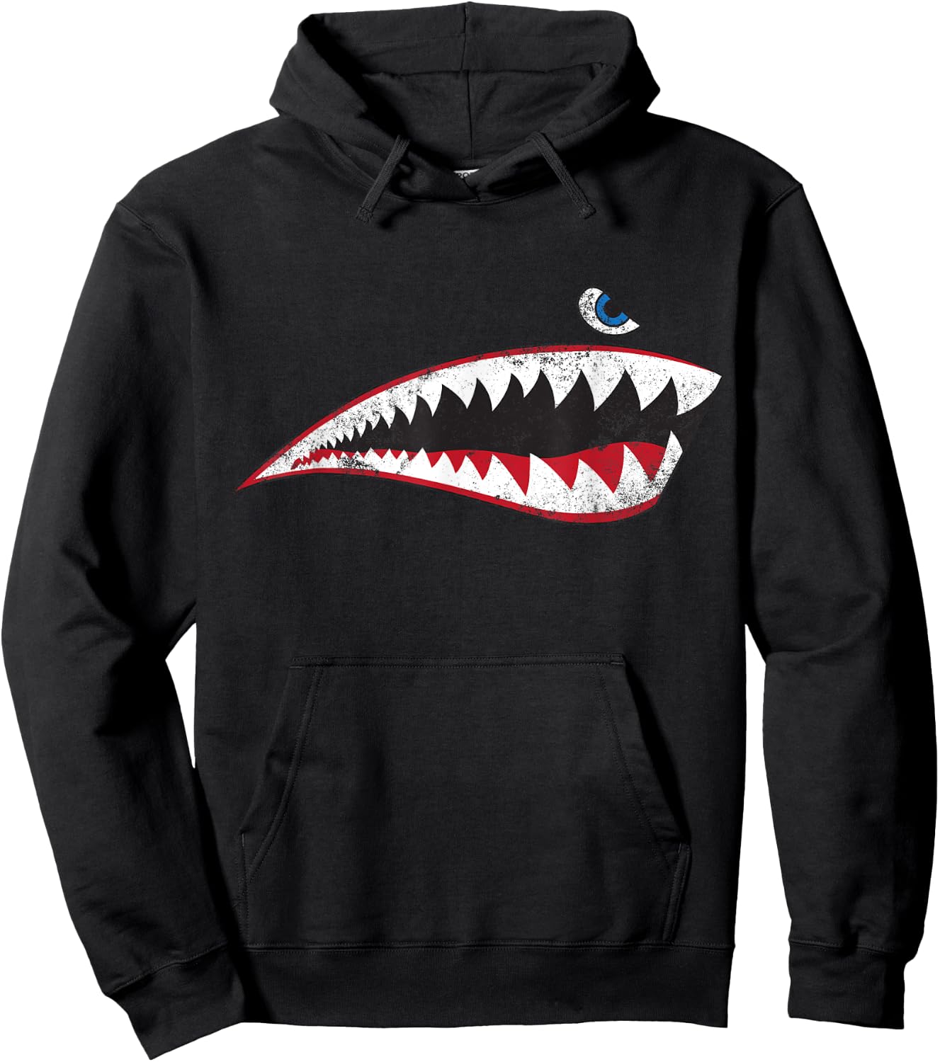 WW2 Nose Art World War II Veteran Vintage Shark Nose Art Hoodie - Hoodie | Black