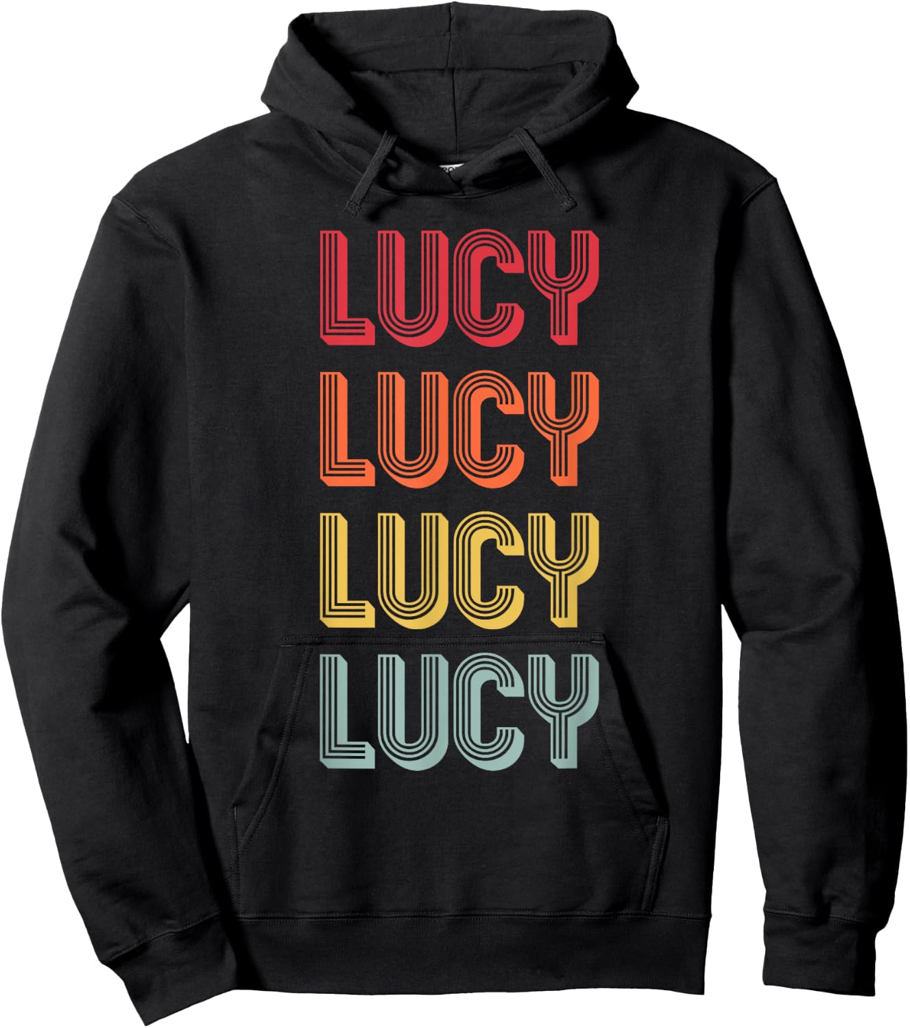 LUCY Gift Name Personalized Retro Vintage 80s 90s Birthday Hoodie - Hoodie | Black