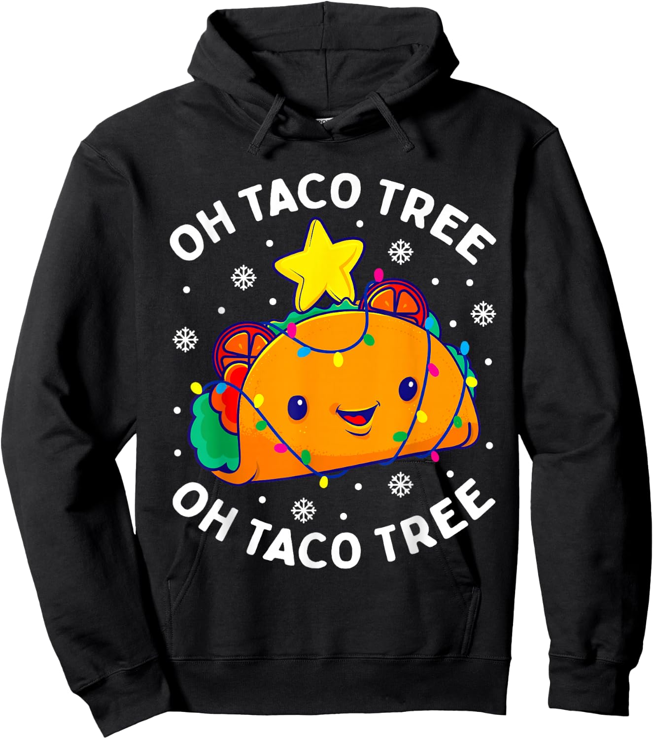 Oh Taco Tree Christmas Cute Xmas Mexican Food Lover Gift Hoodie - Hoodie | Black