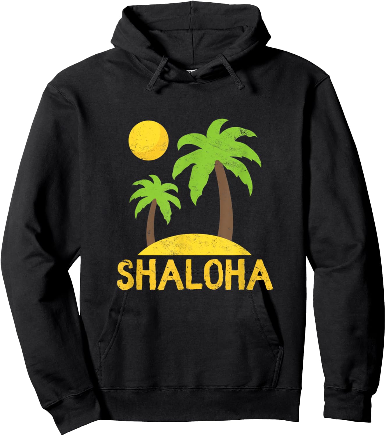 Shaloha Aloha Hawaii Jewish Hawaiian Kosher Shabbat Shalom Hoodie - Hoodie | Black