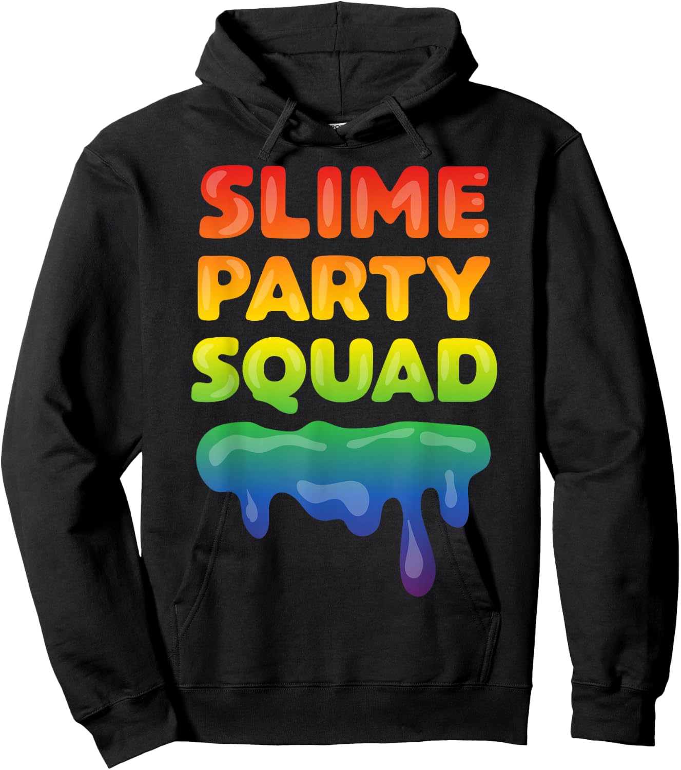 Slime Party Squad Funny Kids Boys Girls Birthday Matching Hoodie - Hoodie | Black