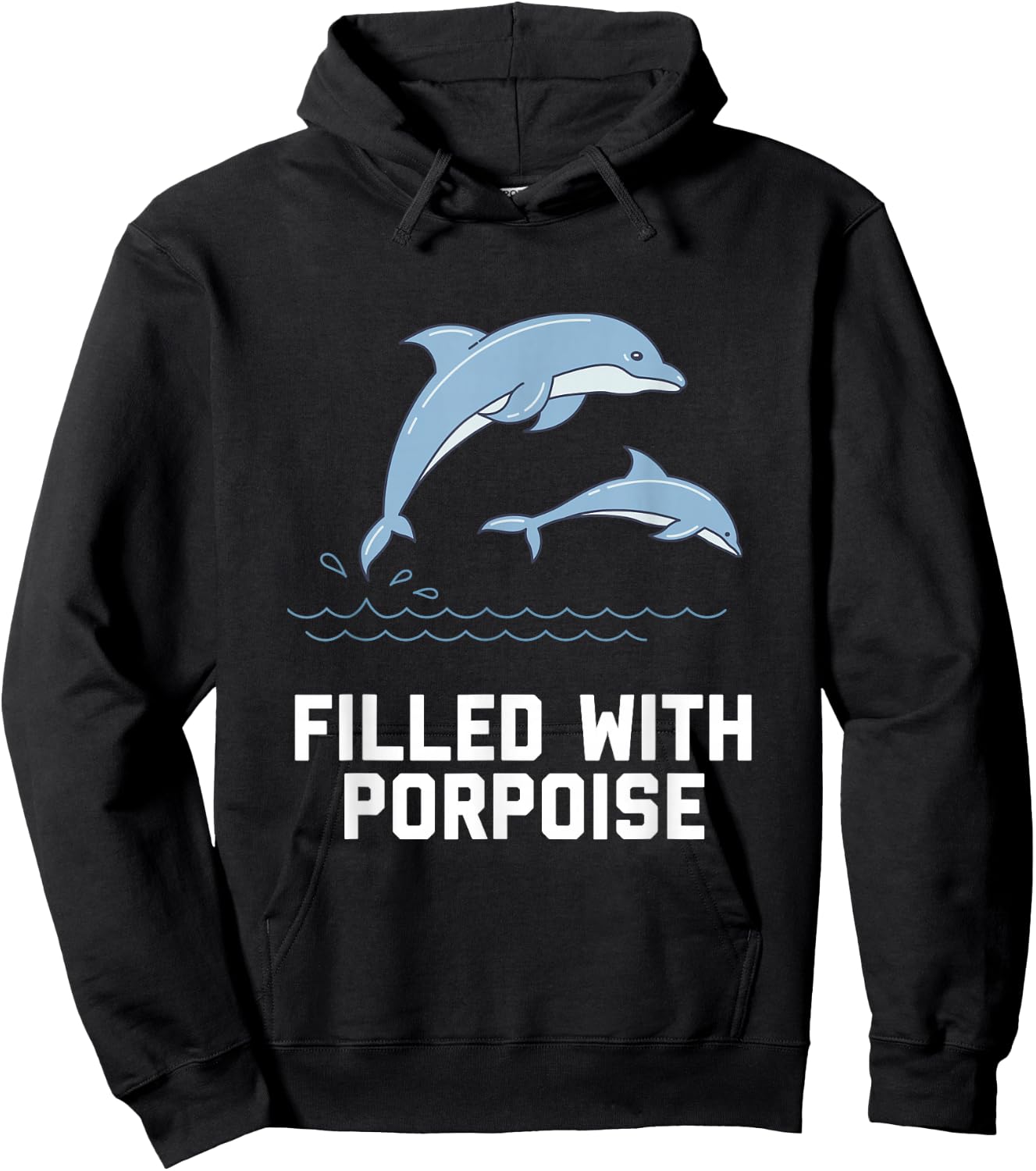 Porpoise Pun Ocean Animal Humour Dolphin Funny Porpoise Hoodie - Hoodie | Black