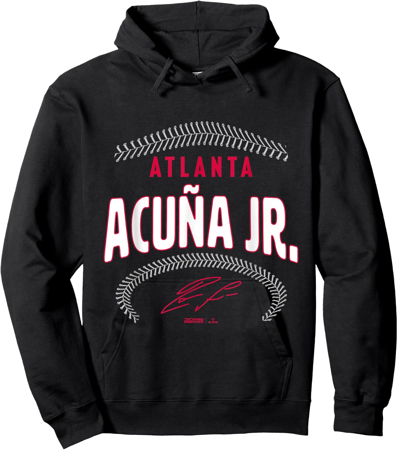 Ryno Sports Ronald Acuña Jr. Atlanta Name & Number (Front & Back) Hoodie - Hoodie | Black