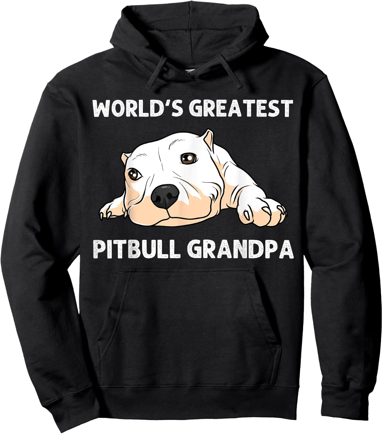 Funny Pitbull Gift Grandpa Men Canine Dog Puppy Animal Hoodie - Hoodie | Black