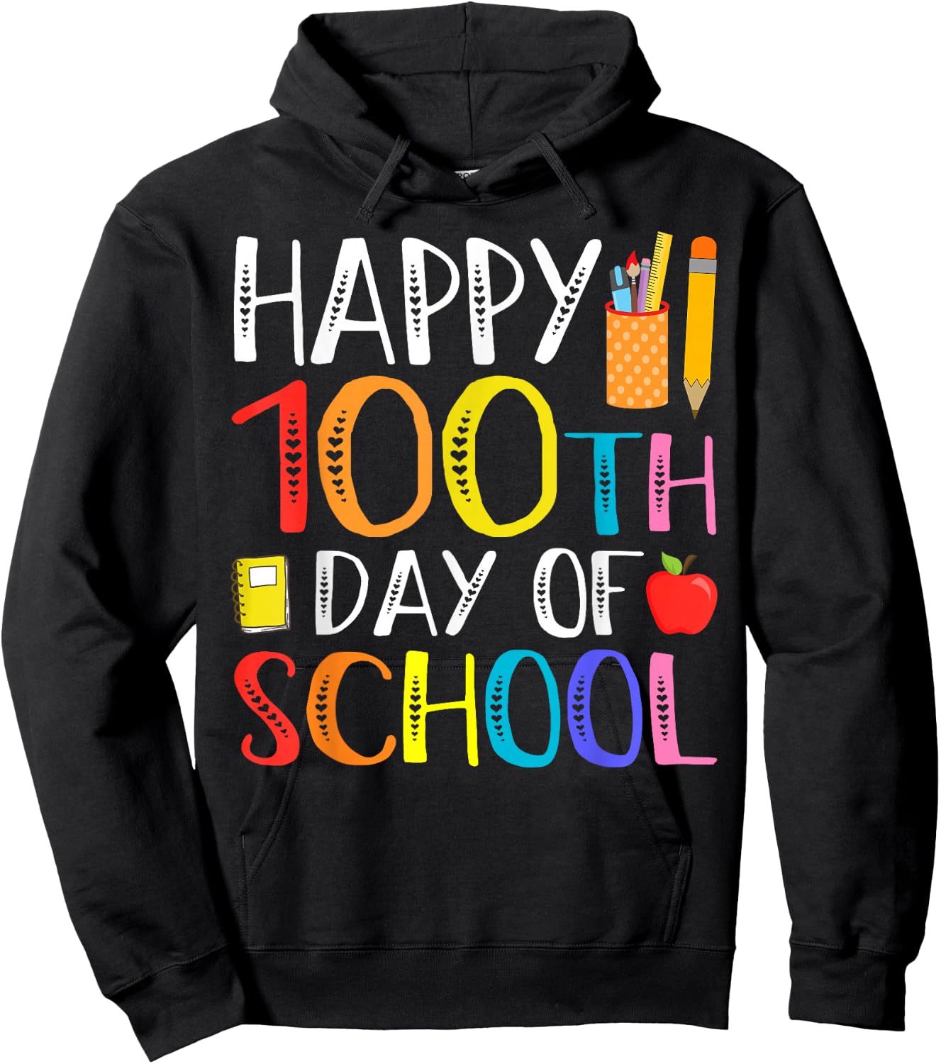 100 Days of School Teacher and Student Hoodie - Hoodie | Black