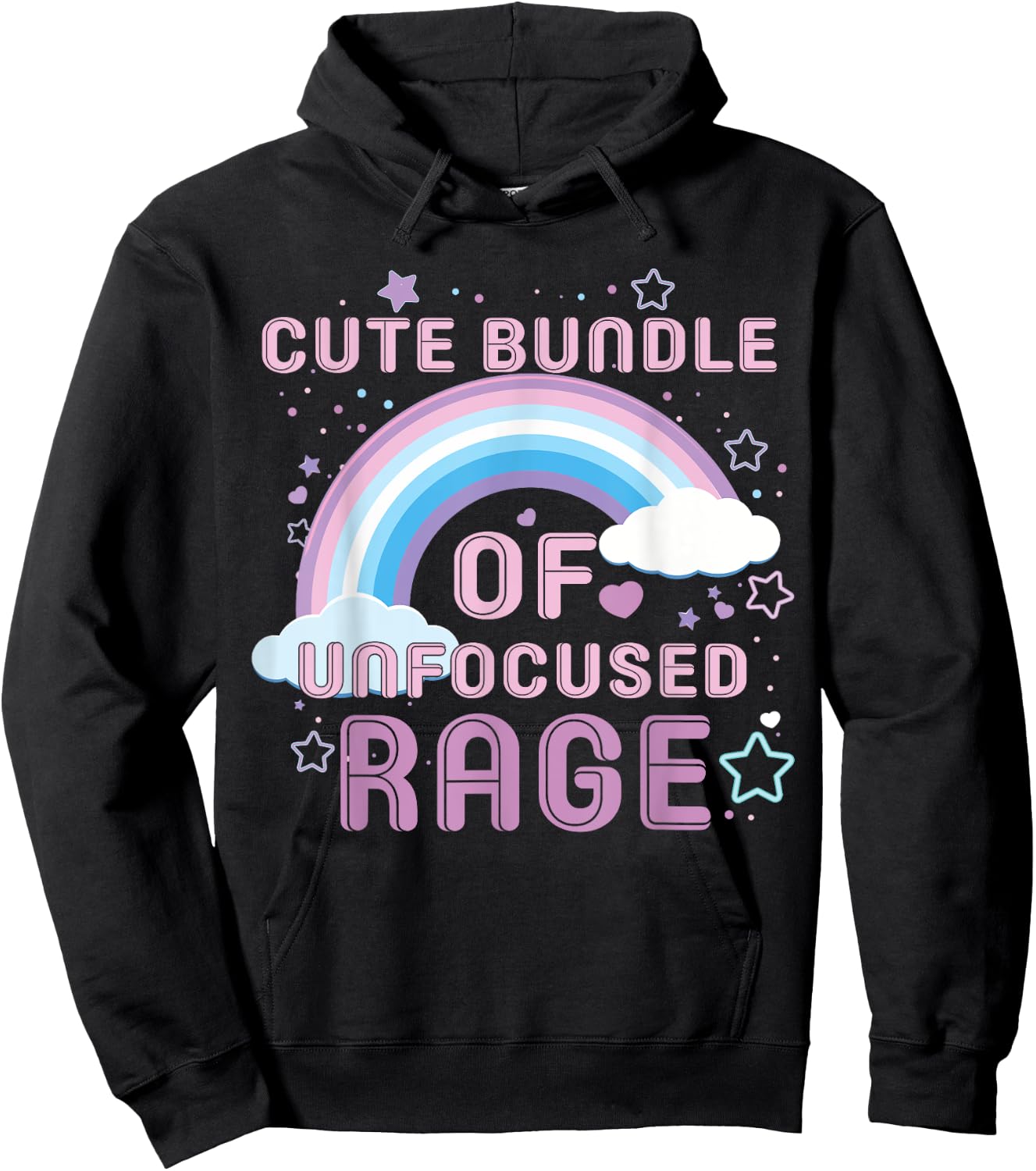 Cute Bundle Of Unfocused Rage Funny Pastel Goth Rainbow Hoodie - Hoodie | Black