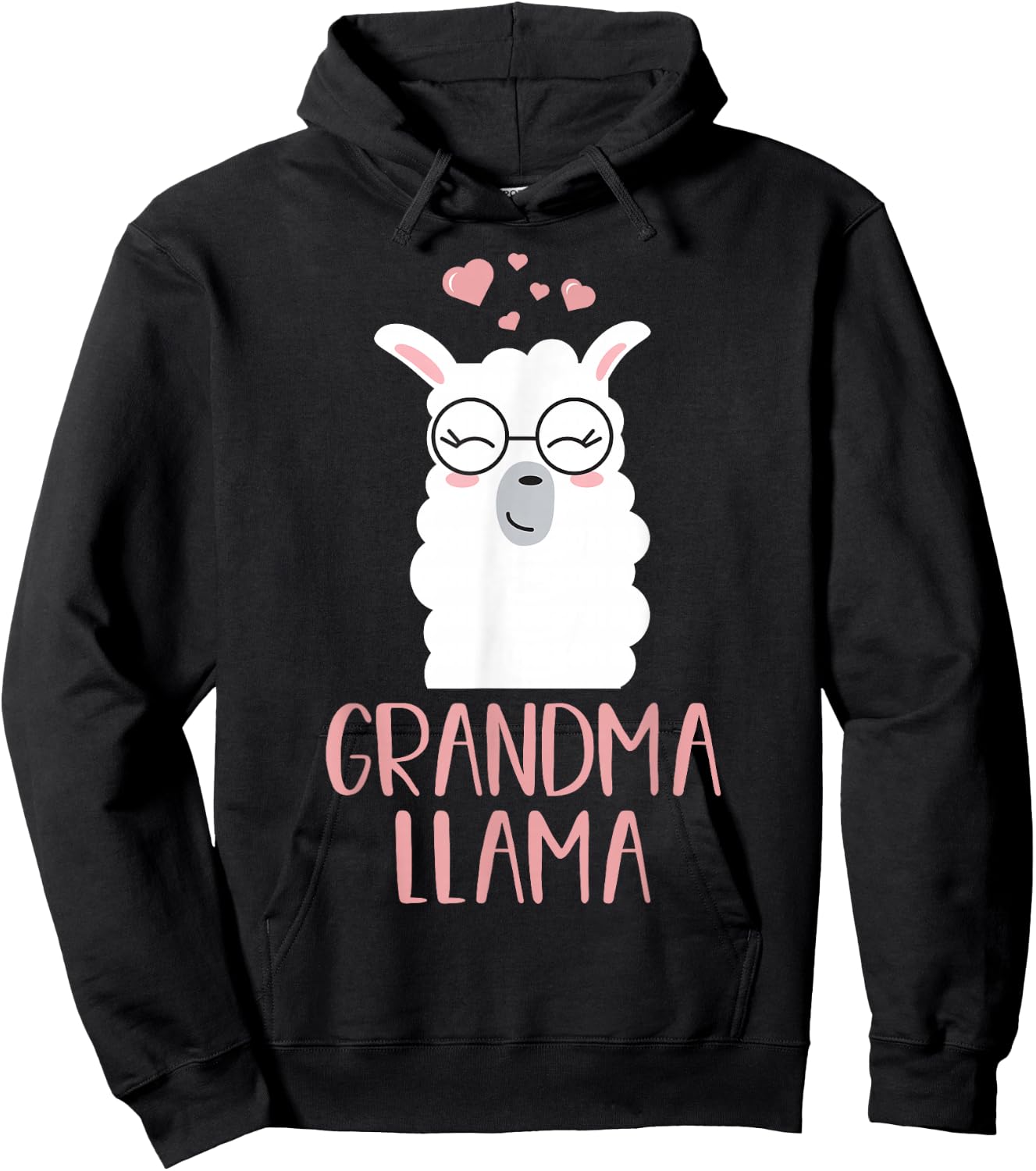 Grandma Llama Cute Grandmother Gift Hoodie - Hoodie | Black