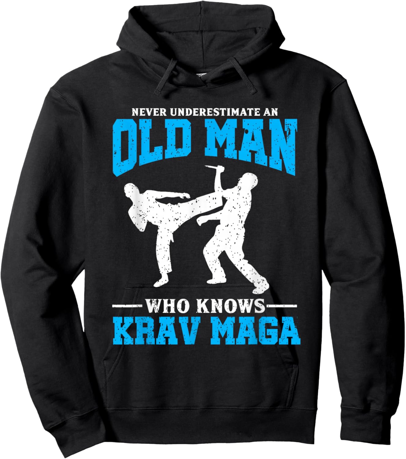 Never Underestimate An Old Man Krav Maga Graphic Hoodie - Hoodie | Black