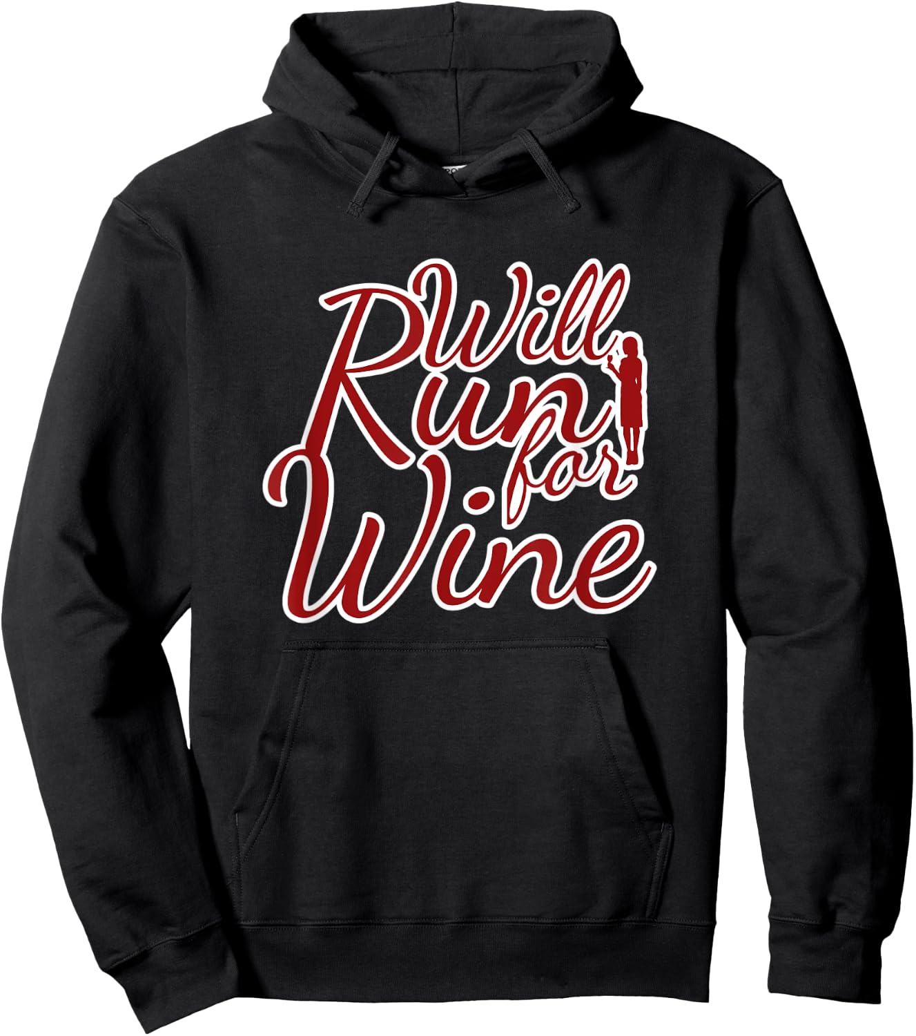 Running Quote for Runners Sarcastic Joke Will Run for Wine Hoodie - Hoodie | Black