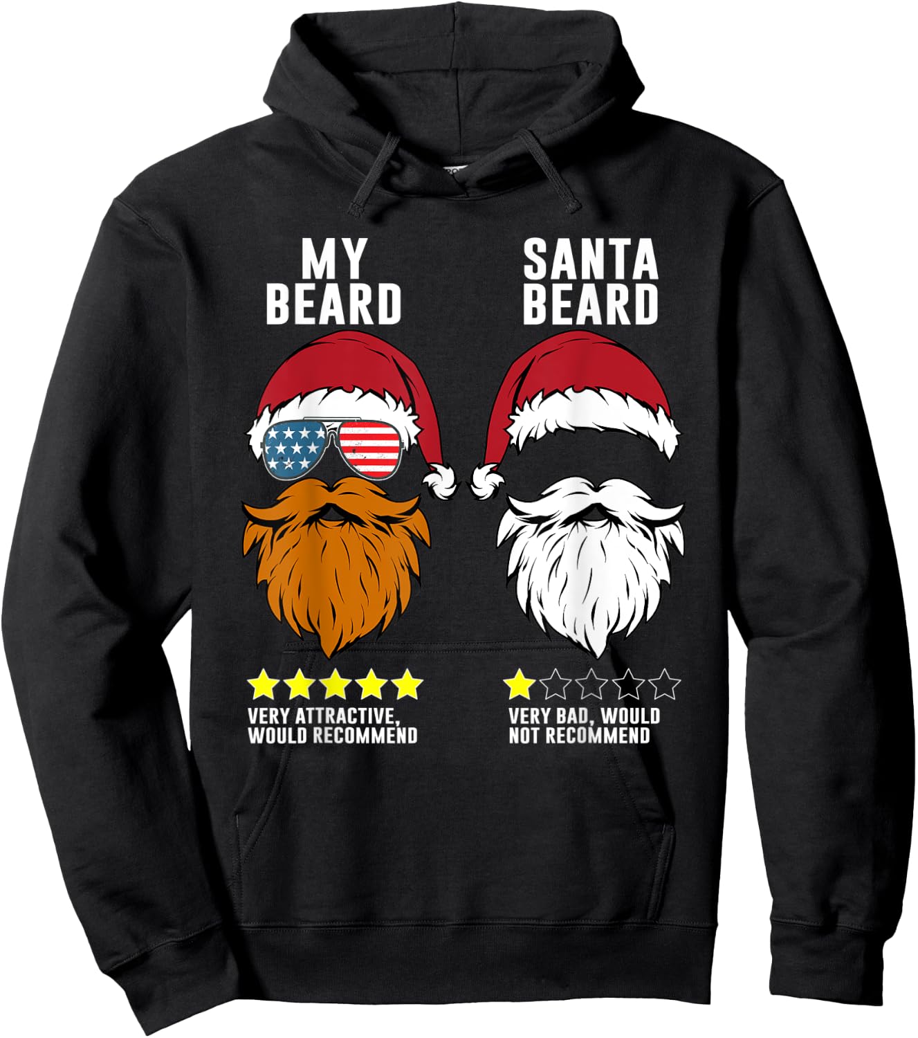 Bearded Man better than Santa Claus. Respect The Beard Hoodie - Hoodie | Black