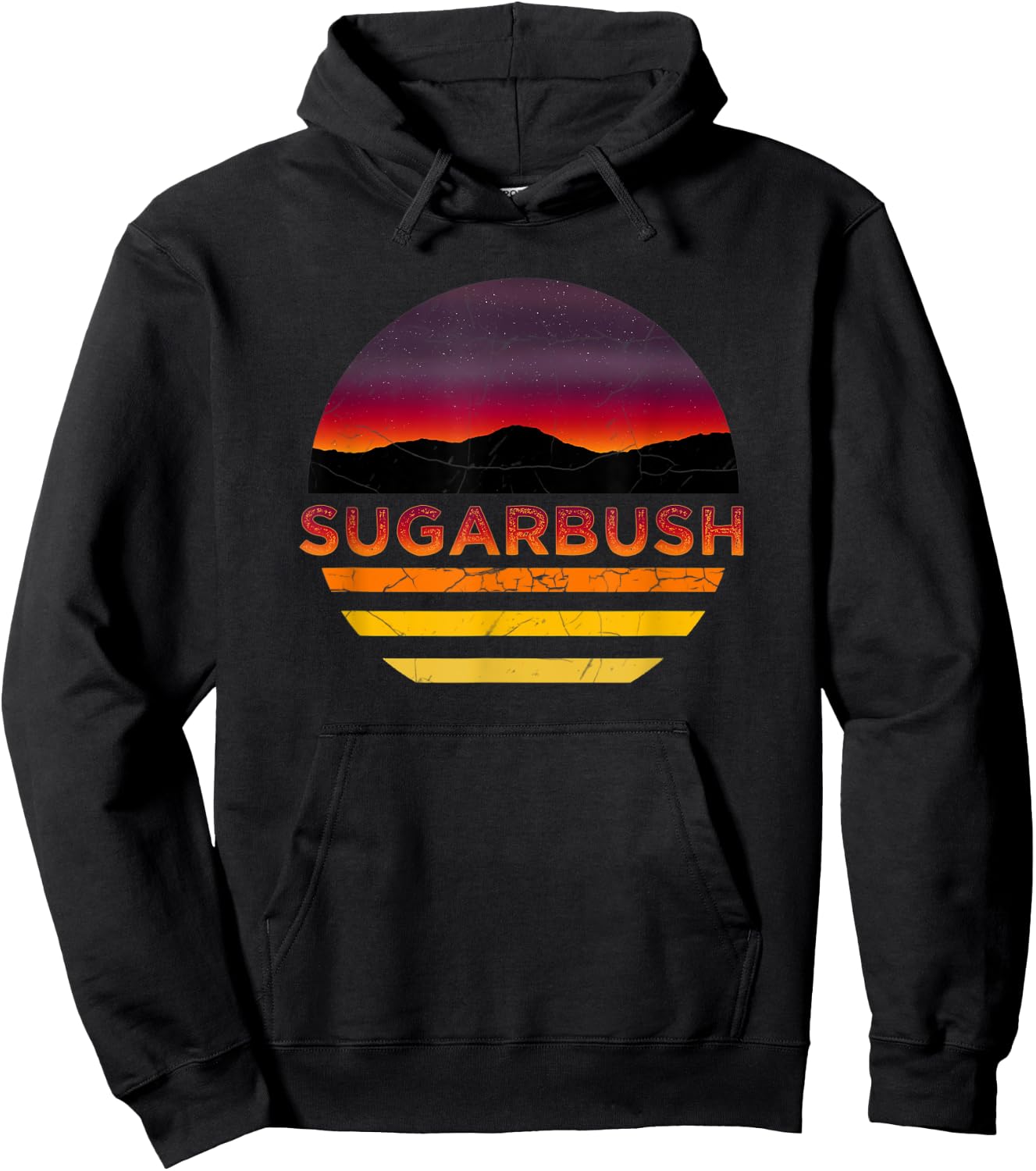 Retro Vintage Sugarbush, Vermont Vacation Souvenir Hoodie - Hoodie | Black