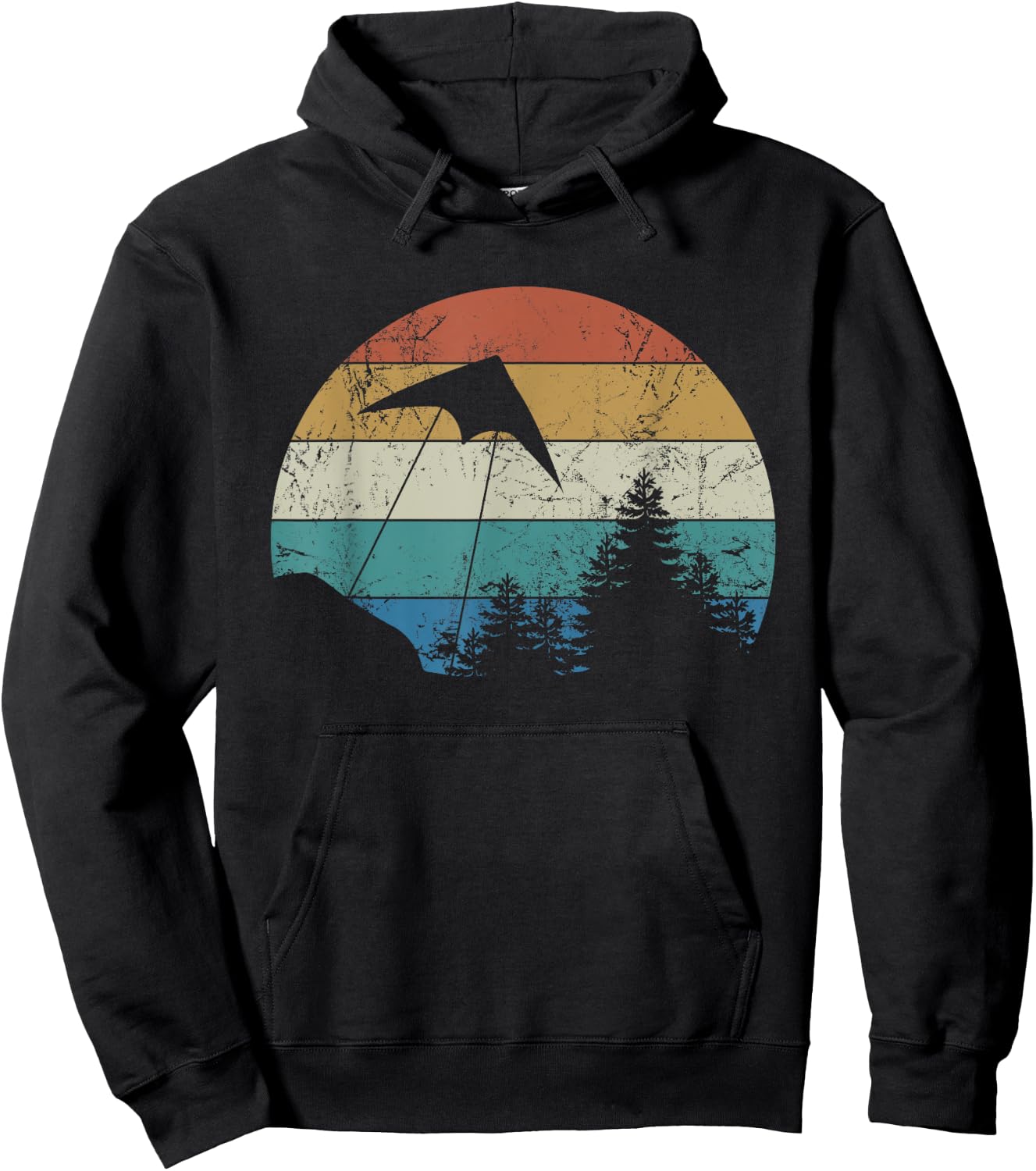 Stunt Kite Flying Retro Flying A Kite Love Stunt Kites Hoodie - Hoodie | Black