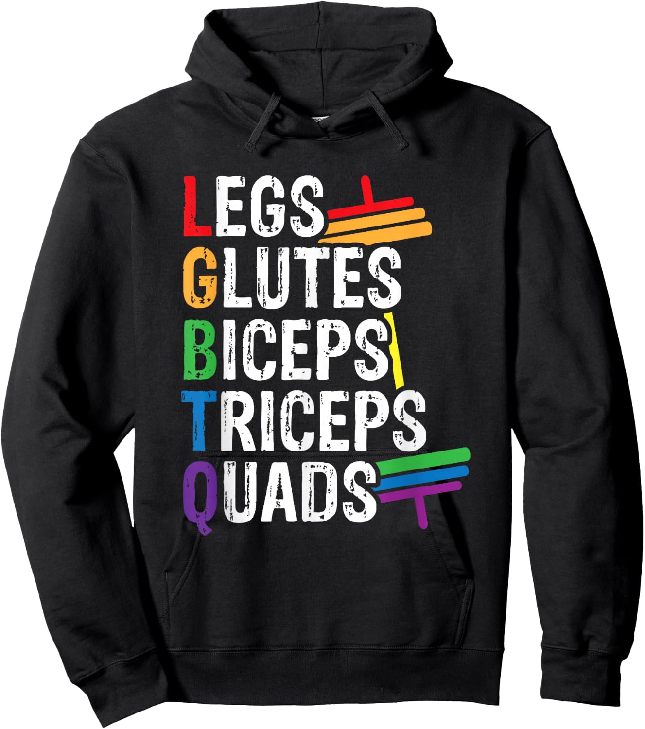 Legs Glutes Biceps Triceps Quads Hoodie - Hoodie | Black