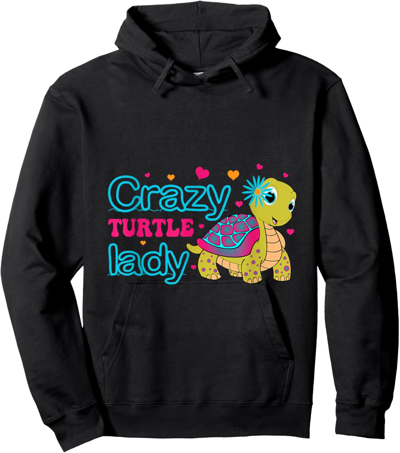 Crazy Turtle Lady Tortoise Funny Women Turtles Hoodie - Hoodie | Black