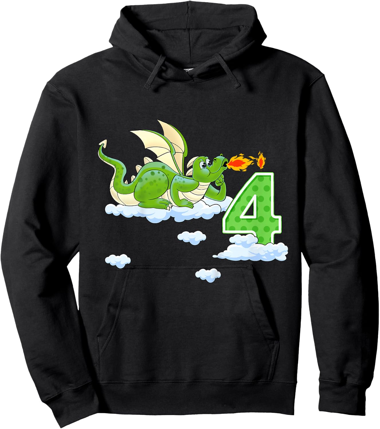 Kids Dragon 4 Year Old Birthday Outfit Boy Knight 4th Birthday Hoodie - Hoodie | Black