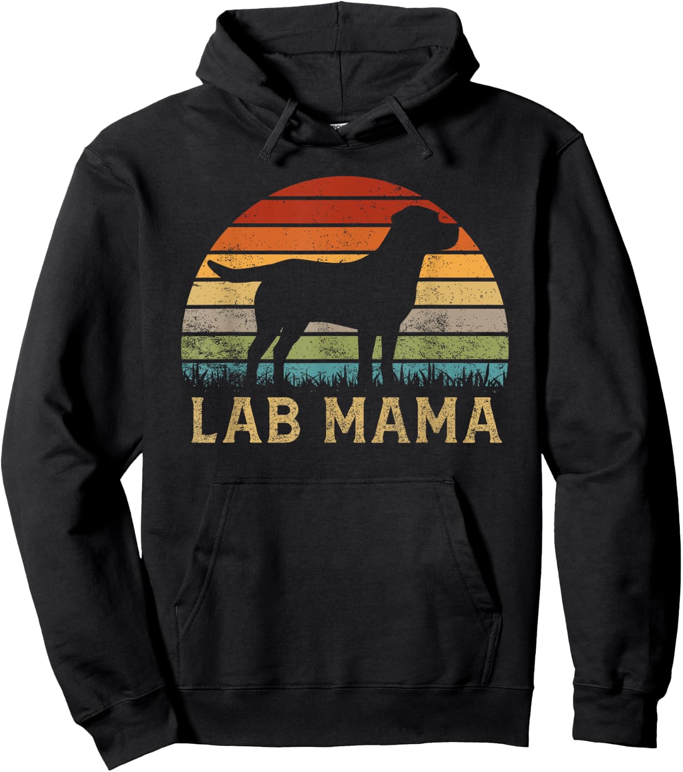Lab Mama Retro Labrador Retriever Lover Vintage Dog Lab Mom Hoodie - Hoodie | Black