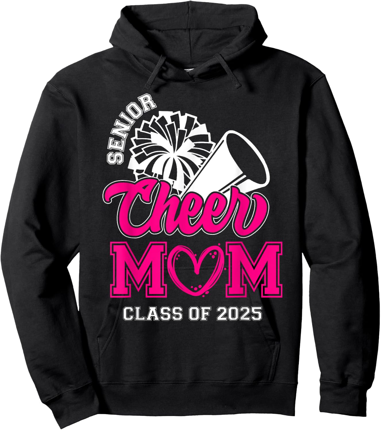 Senior Cheerleader Mom Cheer Class Of 2025 Graduation Women Hoodie - Hoodie | Black